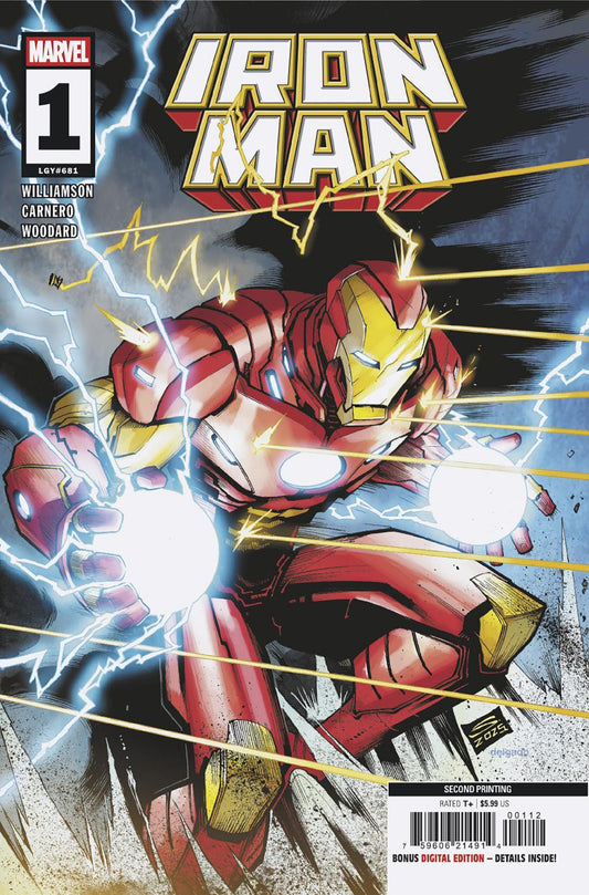 IRON MAN #1 GERARDO SANDOVAL 2ND PRINTING VARIANT ISBN: 75960621491400112 - FOC DATE: 02/09/2026  - Release Date: 03/11/2026