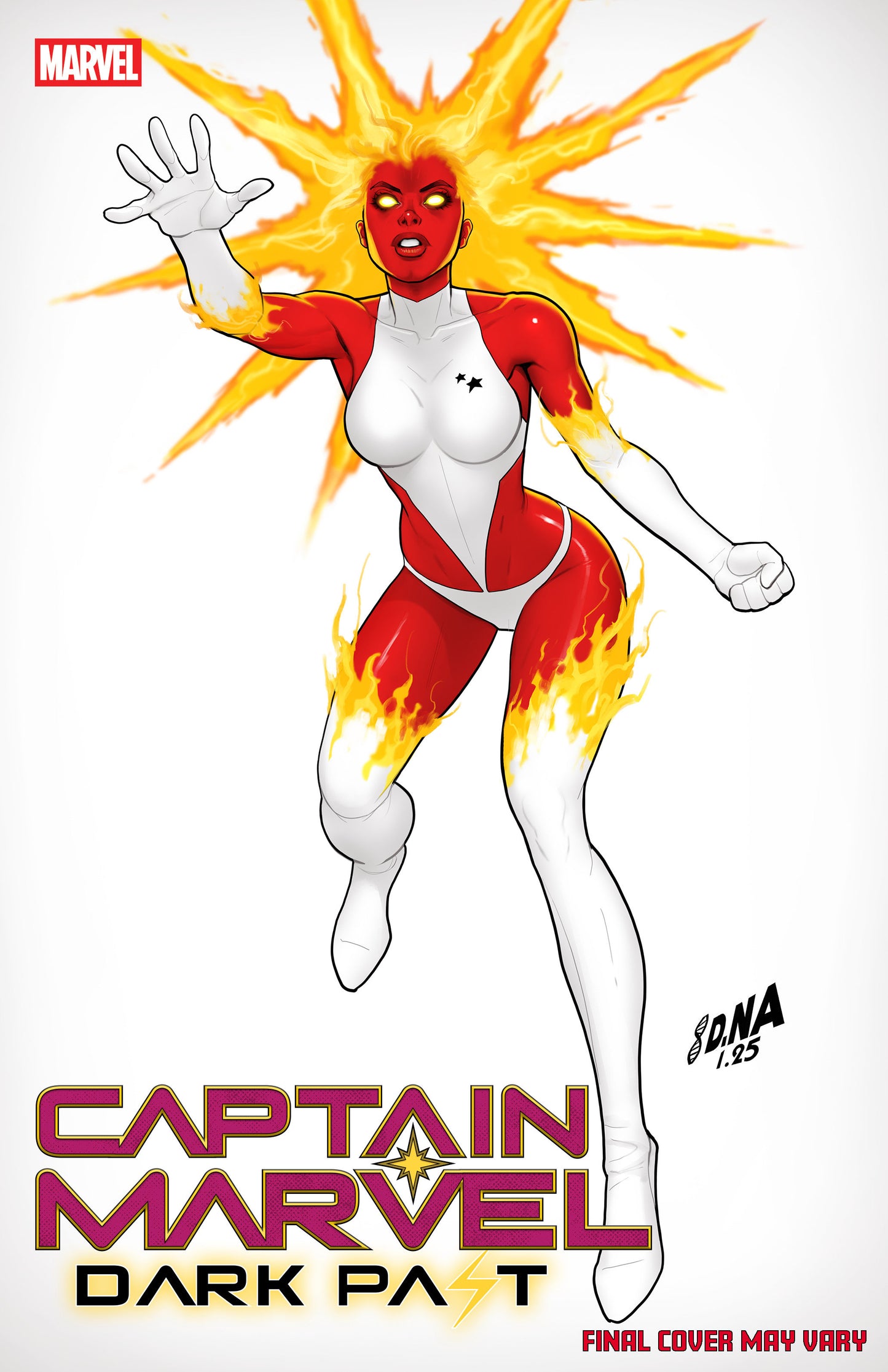 CAPTAIN MARVEL: DARK PAST #1 DAVID NAKAYAMA COLOR BLOCK WHITE VARIANT ISBN: 75960621492100151 - FOC DATE: 2/16/26  - Release Date: 4/1/26