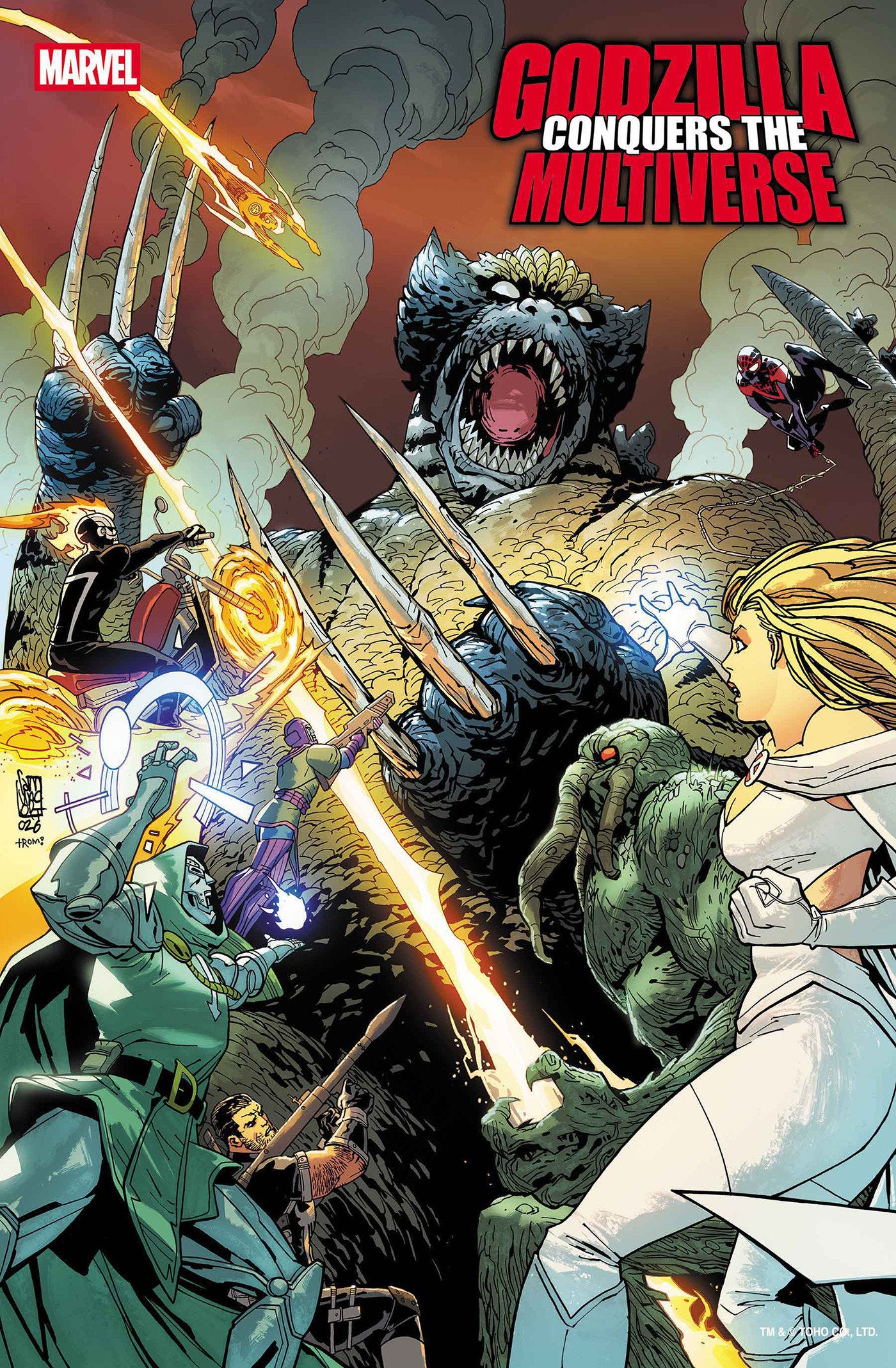 GODZILLA CONQUERS THE MULTIVERSE #1 GIUSEPPE CAMUNCOLI VARIANT ISBN: 75960621495200141 - FOC DATE: 6/7/26  - Release Date: 7/22/26