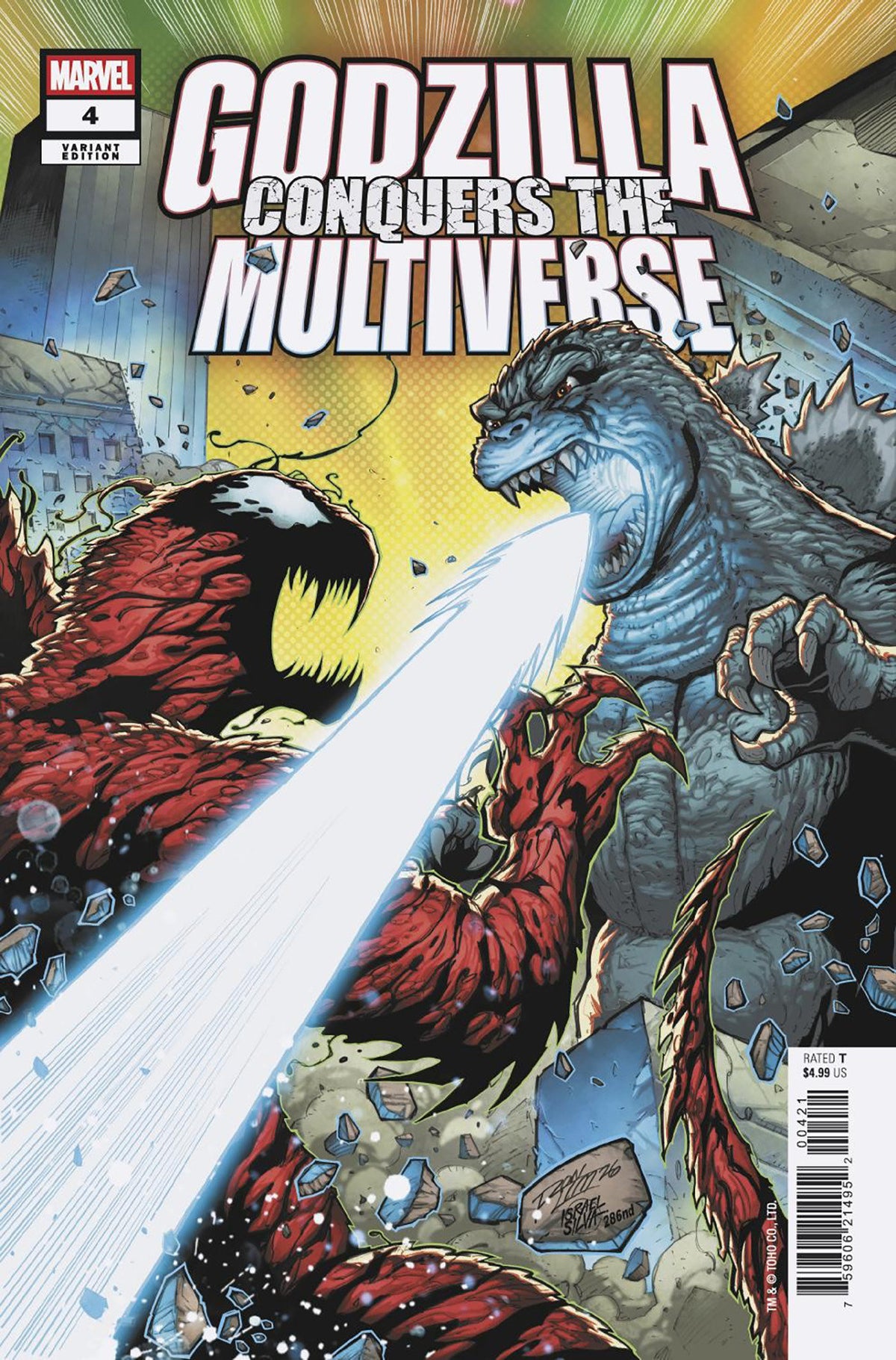 GODZILLA CONQUERS THE MULTIVERSE #4 RON LIM HEISEI VS. MARVEL VARIANT ISBN: 75960621495200421 - FOC DATE: 9/27/26  - Release Date: 10/28/26