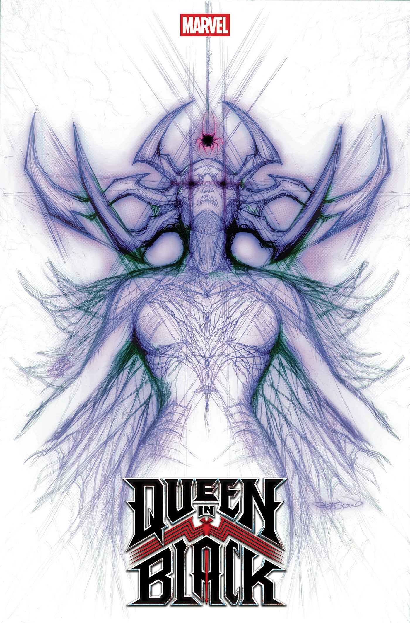 QUEEN IN BLACK #1 PATRICK GLEASON HELA WHITE WEBHEAD VARIANT [QIB] ISBN: 75960621498300121 - FOC DATE: 4/19/26  - Release Date: 7/1/26