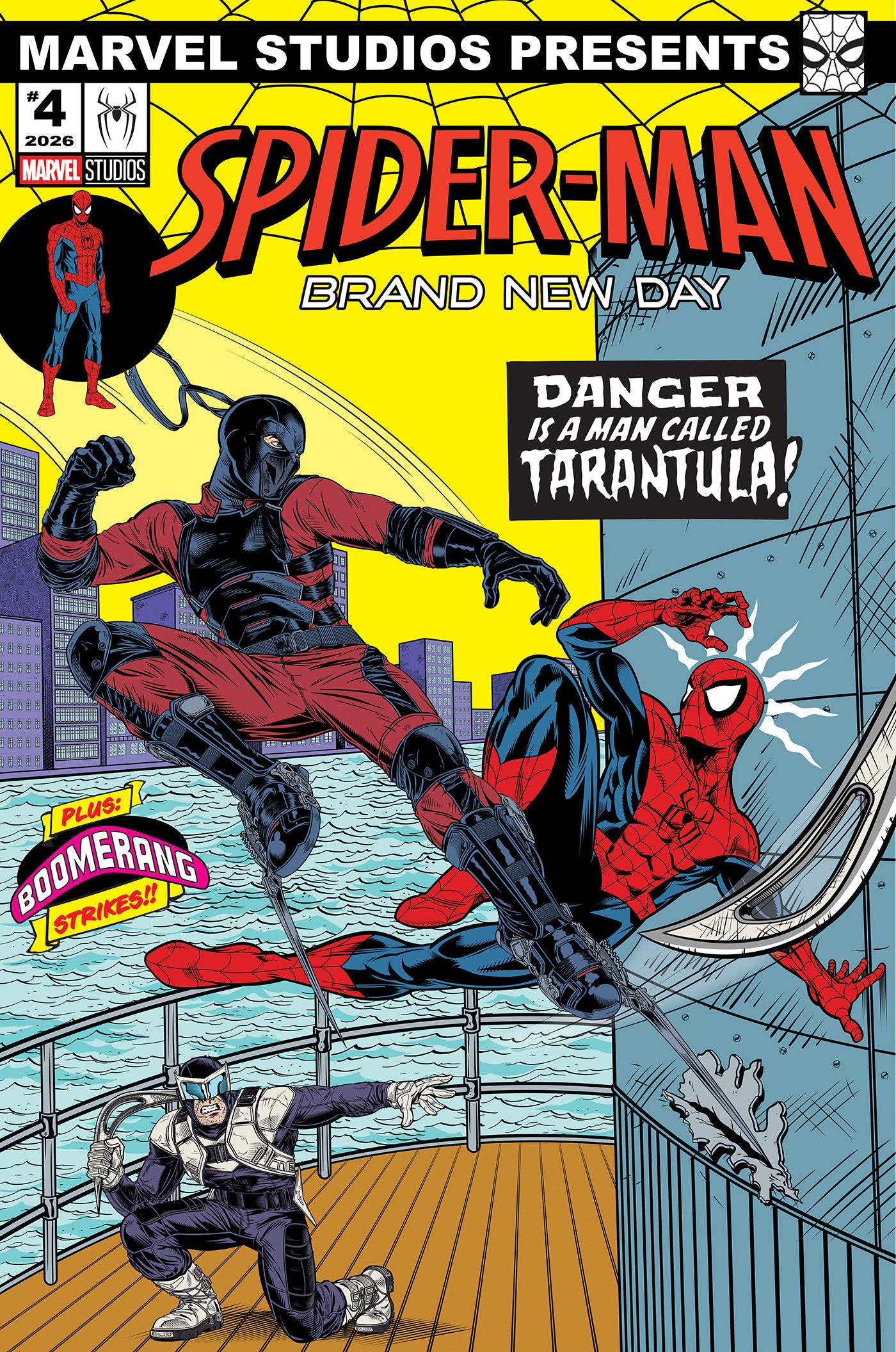 PUNISHER VS. SPIDER-MAN #2 ADAM STAFFORD SPIDER-MAN: BRAND NEW DAY MARVEL STUDIOS VARIANT ISBN: 75960621549200241 - FOC DATE: 7/19/26  - Release Date: 8/19/26