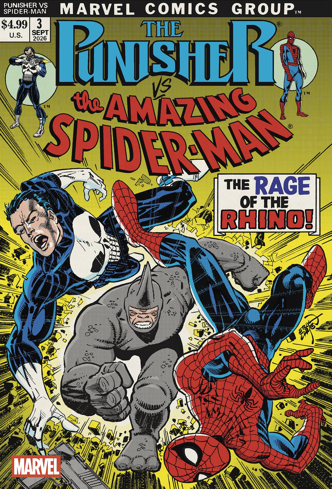 PUNISHER VS. SPIDER-MAN #3 ERIK LARSEN VARIANT ISBN: 75960621549200331 - FOC DATE: 8/23/26  - Release Date: 9/23/26