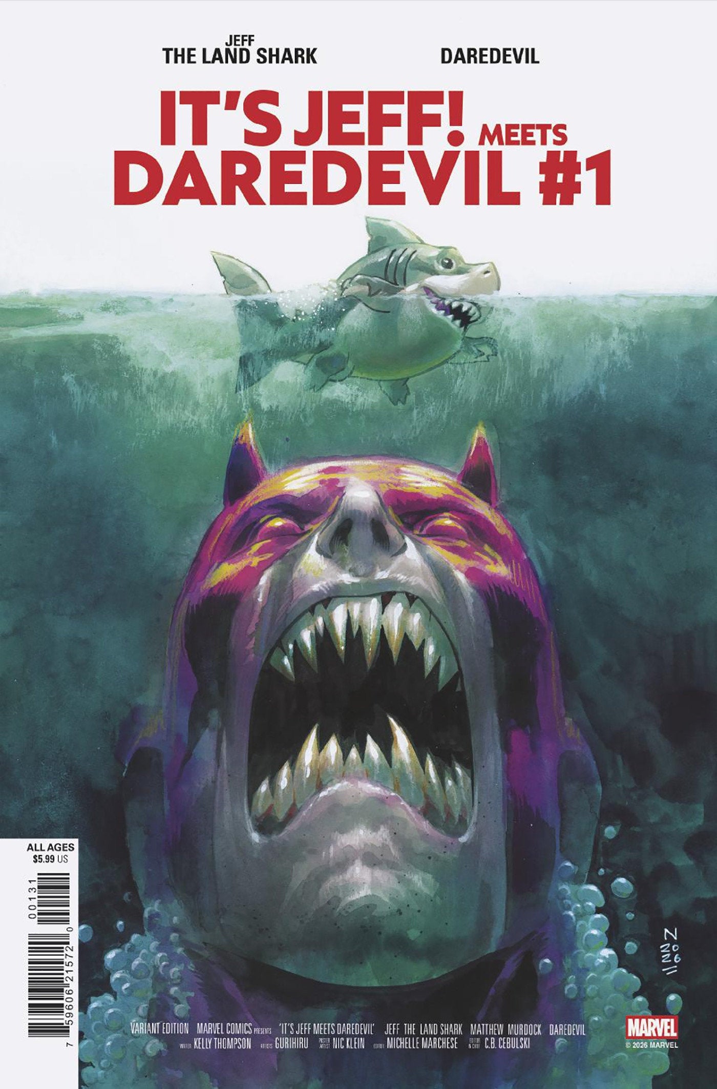 IT'S JEFF MEETS DAREDEVIL #1 NIC KLEIN VARIANT ISBN: 75960621572000131 - Release Date: 2/18/26