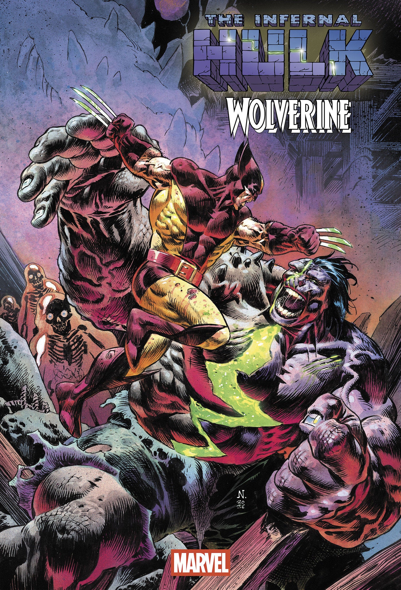 INFERNAL HULK VS. WOLVERINE #1 ISBN: 75960621584300111 - FOC DATE: 8/23/26  - Release Date: 9/23/26