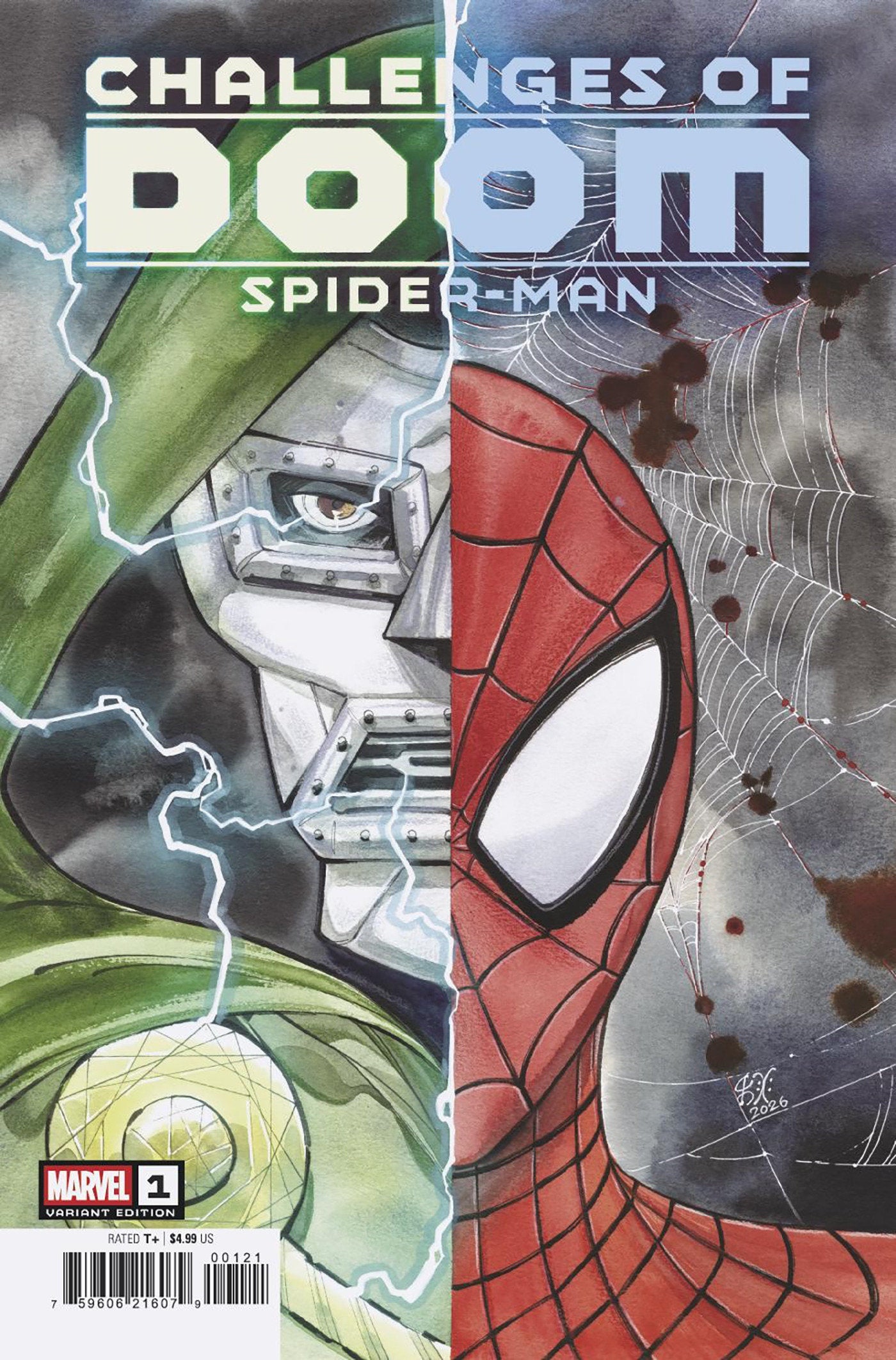 CHALLENGES OF DOOM: SPIDER-MAN #1 PEACH MOMOKO VARIANT ISBN: 75960621607900121 - FOC DATE: 8/9/26  - Release Date: 9/9/26