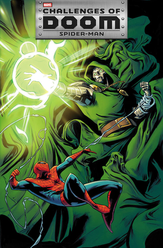 CHALLENGES OF DOOM: SPIDER-MAN #1 CARMEN CARNERO VARIANT ISBN: 75960621607900131 - FOC DATE: 8/9/26  - Release Date: 9/9/26