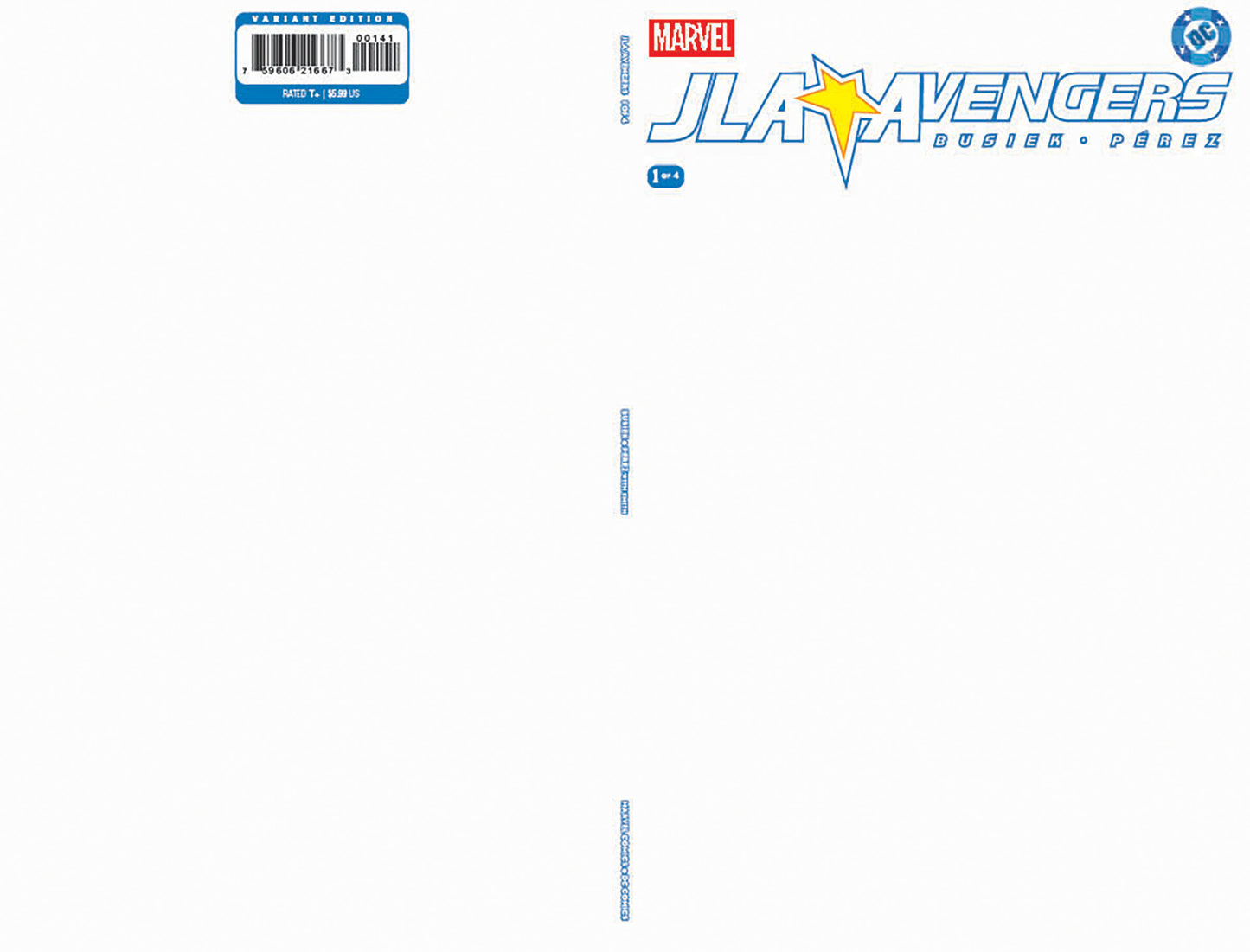 JLA/AVENGERS #1 FACSIMILE EDITION BLANK COVER VARIANT ISBN: 75960621667300141 - FOC DATE: 4/19/26  - Release Date: 5/27/26
