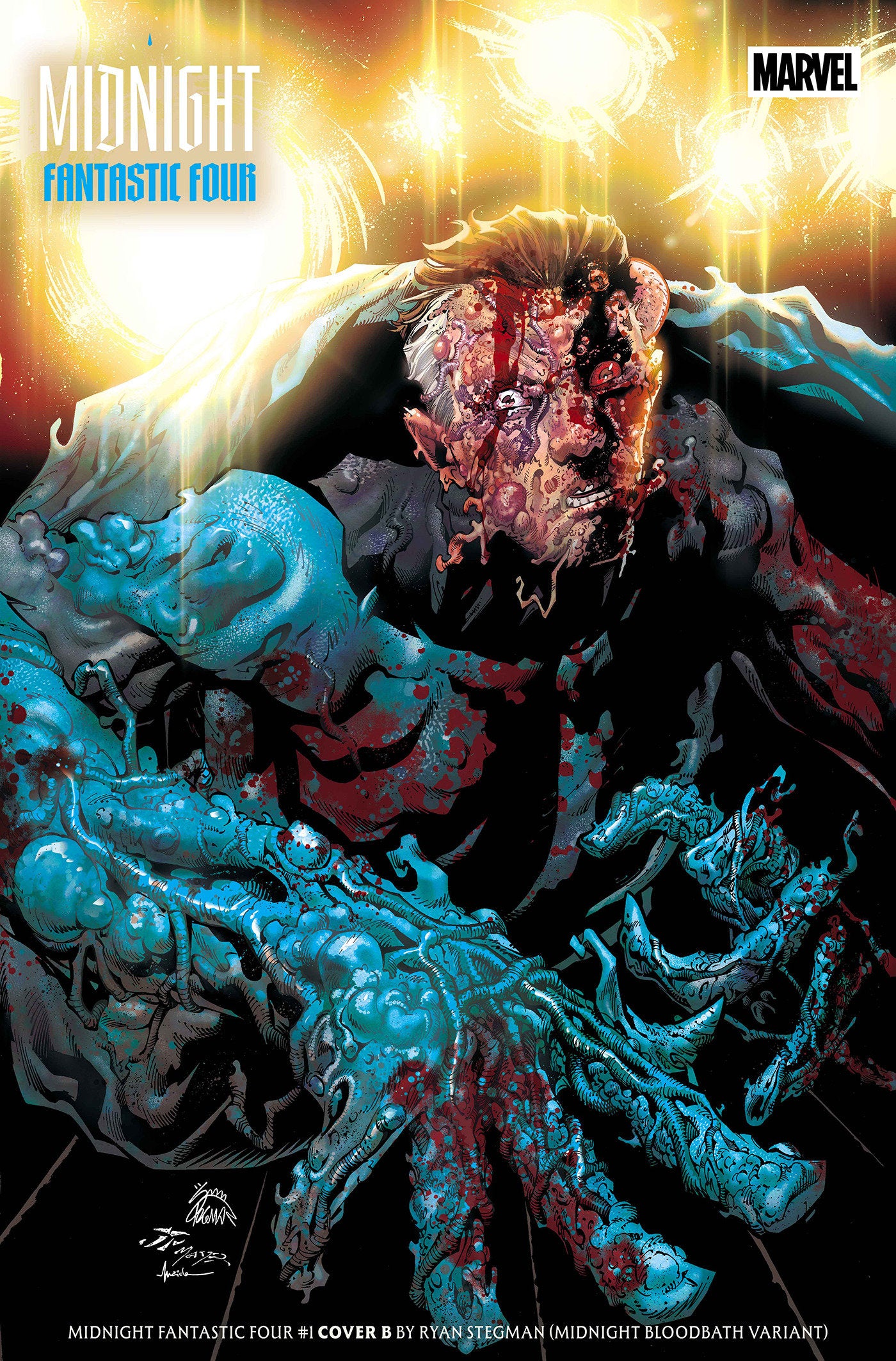 MIDNIGHT FANTASTIC FOUR #1 COVER B RYAN STEGMAN MIDNIGHT BLOODBATH VARIANT ISBN: 75960621680200121 - FOC DATE: 8/30/26  - Release Date: 10/7/26