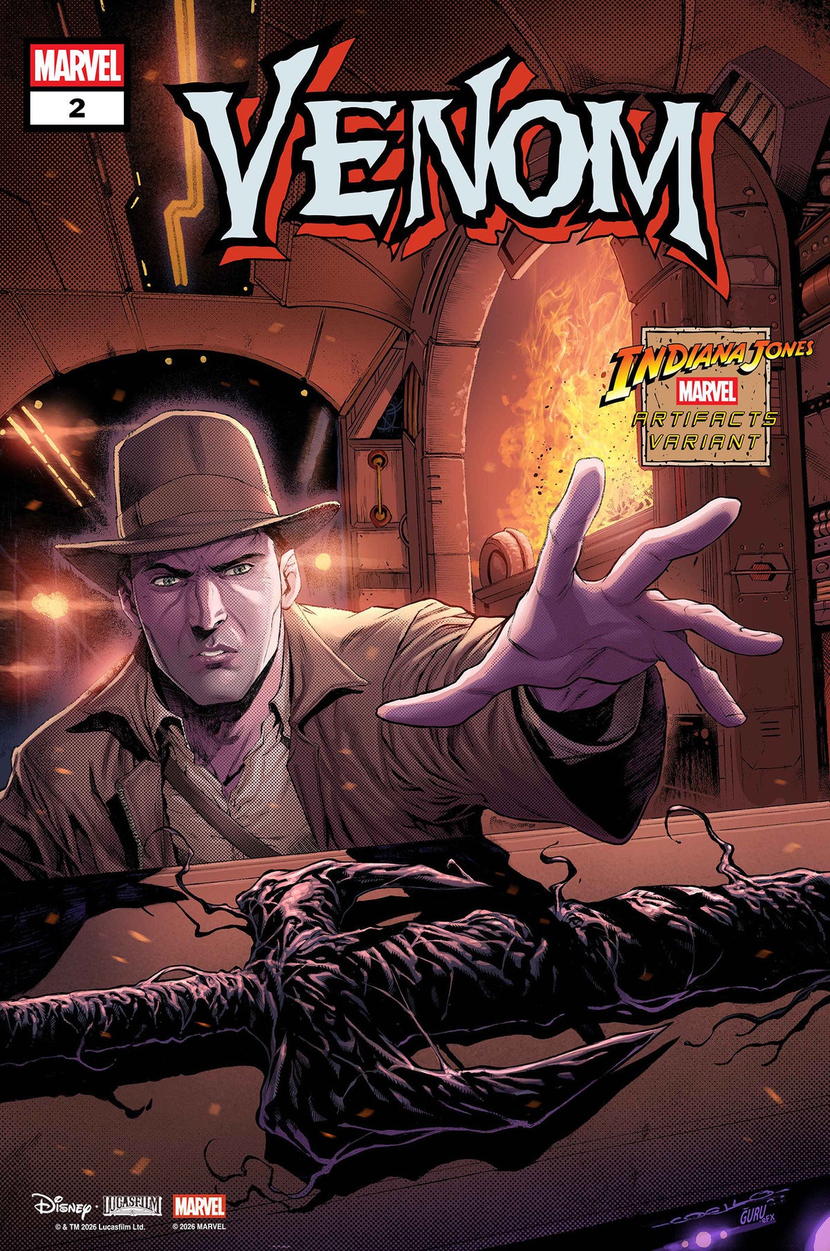 VENOM #2 IBAN COELLO INDIANA JONES MARVEL ARTIFACT VARIANT ISBN: 75960621682600231 - FOC DATE: 10/18/26  - Release Date: 11/25/26