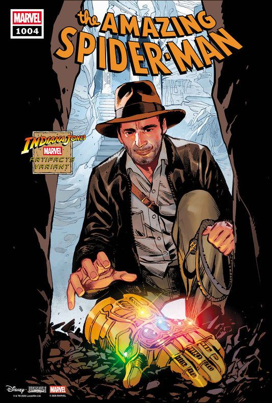 AMAZING SPIDER-MAN #1004 SARA PICHELLI INDIANA JONES MARVEL ARTIFACT VARIANT ISBN: 75960623001300431 - FOC DATE: 10/18/26  - Release Date: 11/25/26