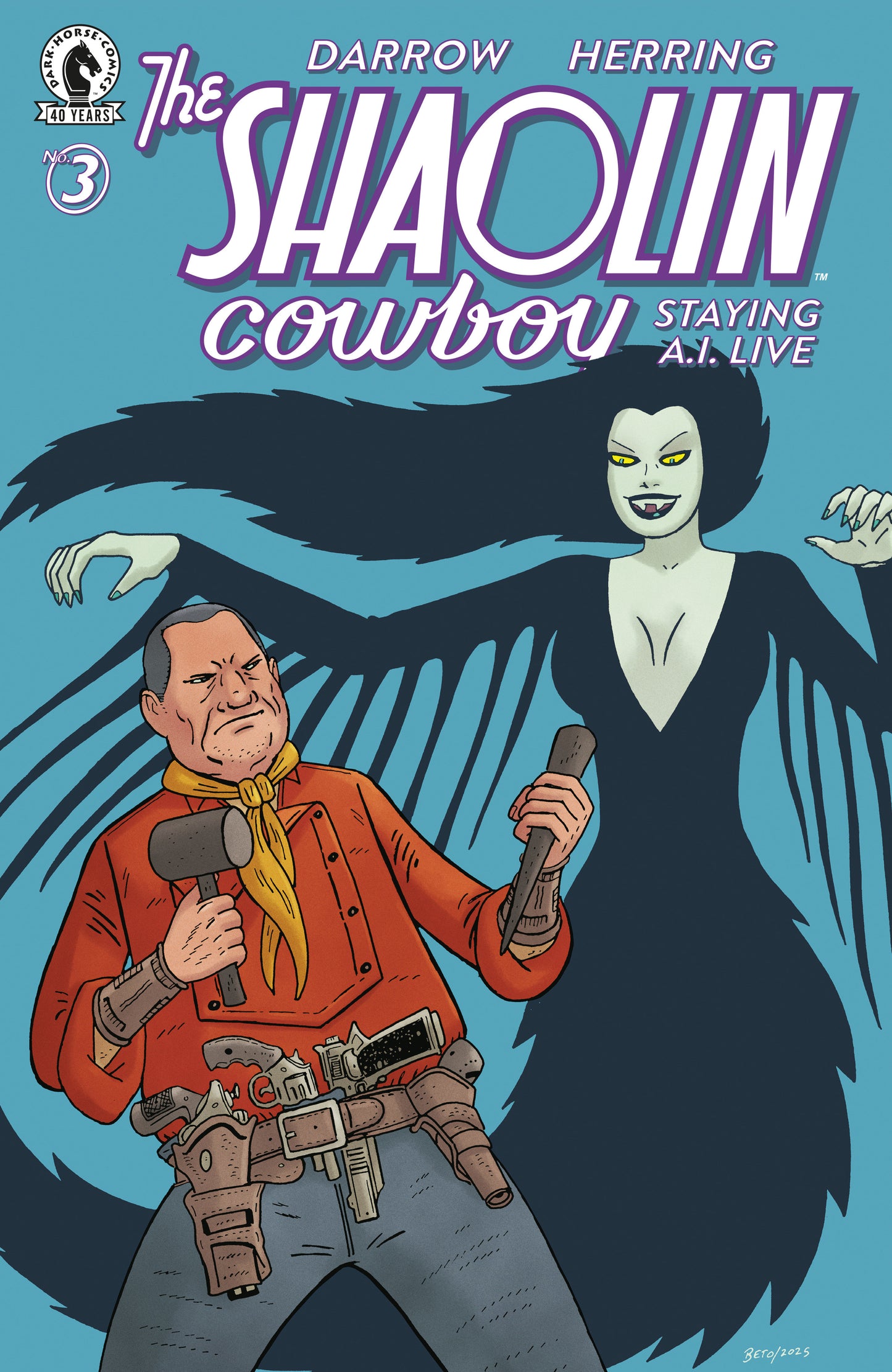 Shaolin Cowboy: Staying A.I.Live #3 (CVR C) (Gilbert Hernandez) ISBN: 76156801595900331 - FOC DATE: 8/16/26  - Release Date: 9/23/26