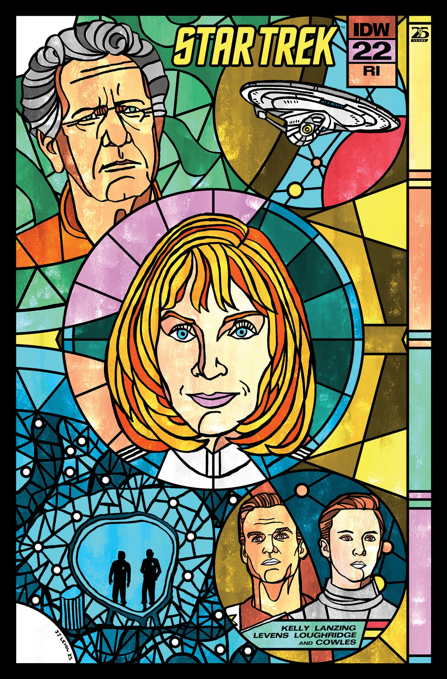 1:10 Star Trek #22 Variant RI (10) (Lendl Connecting Stained Glass Variant) - Release Date:  7/17/24