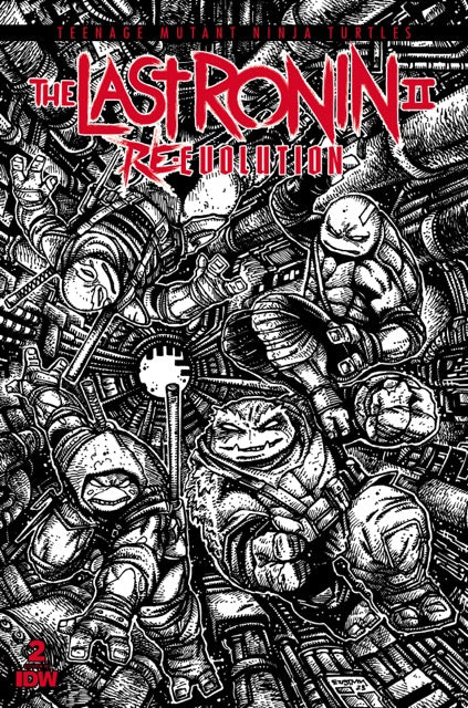 1:100 Teenage Mutant Ninja Turtles: The Last Ronin II--Re-Evolution #2 Variant RI (Eastman B&W) - Release Date:  05/01/2024