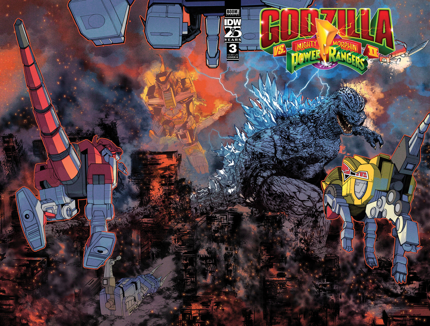 Godzilla Vs. The Mighty Morphin Power Rangers II #3 Variant B (Sanchez) - Release Date:  6/26/24