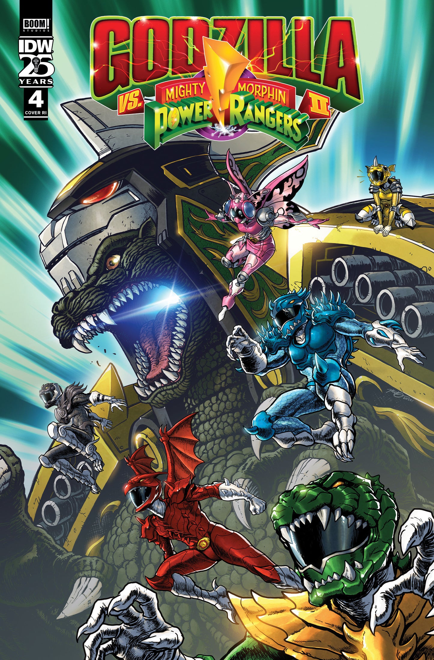 1:10 Godzilla Vs. The Mighty Morphin Power Rangers II #4 Variant RI (10) (Frank) - Release Date:  7/24/24