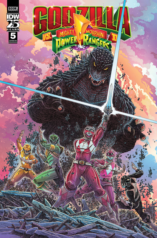 1:10 Godzilla Vs. The Mighty Morphin Power Rangers II #5 Variant RI (10) (Stokoe),  - Release Date: 9/4/24