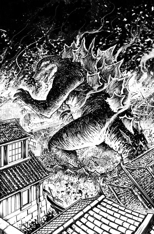 1:10 Godzilla: Here There Be Dragons II--Sons of Giants #1 Variant RI (10) (Smith B&W) - Release Date:  6/26/24