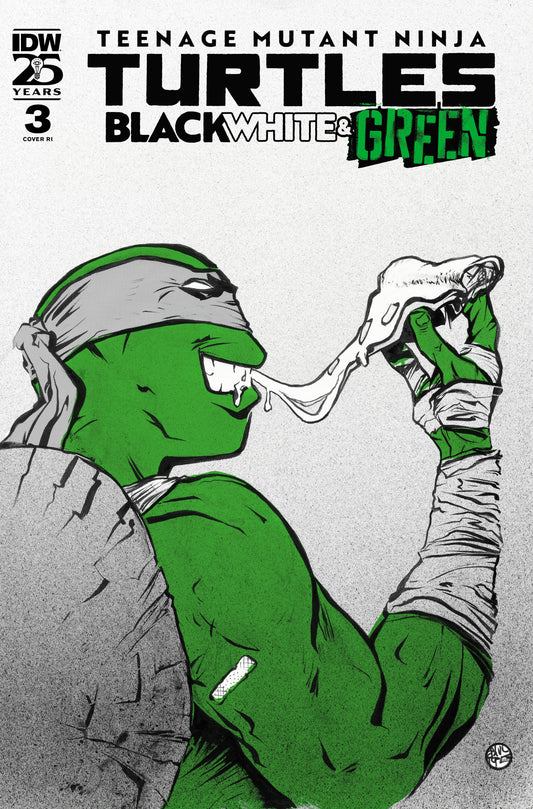 1:10 Teenage Mutant Ninja Turtles: Black, White, and Green #3 Variant RI (10) (Pope Foil Variant) - Release Date:  7/31/24