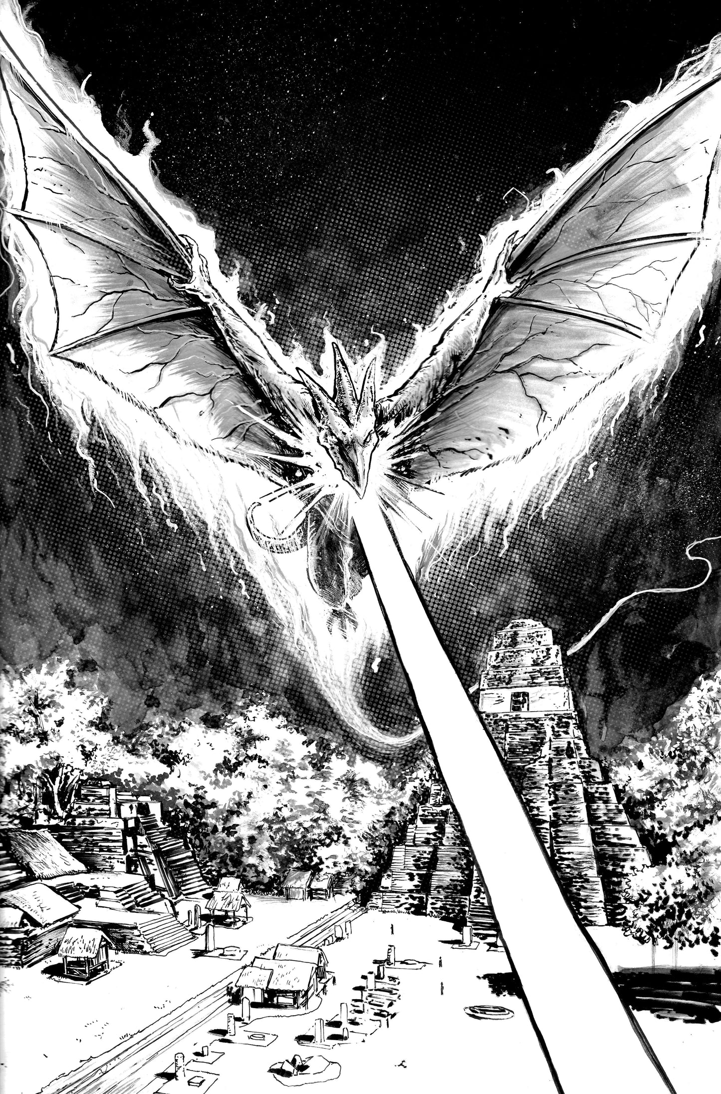 1:10 Godzilla: Here There Be Dragons II--Sons of Giants #4 Variant RI (10) (Smith B&W  Full Art)  - Release Date:  10/9/24