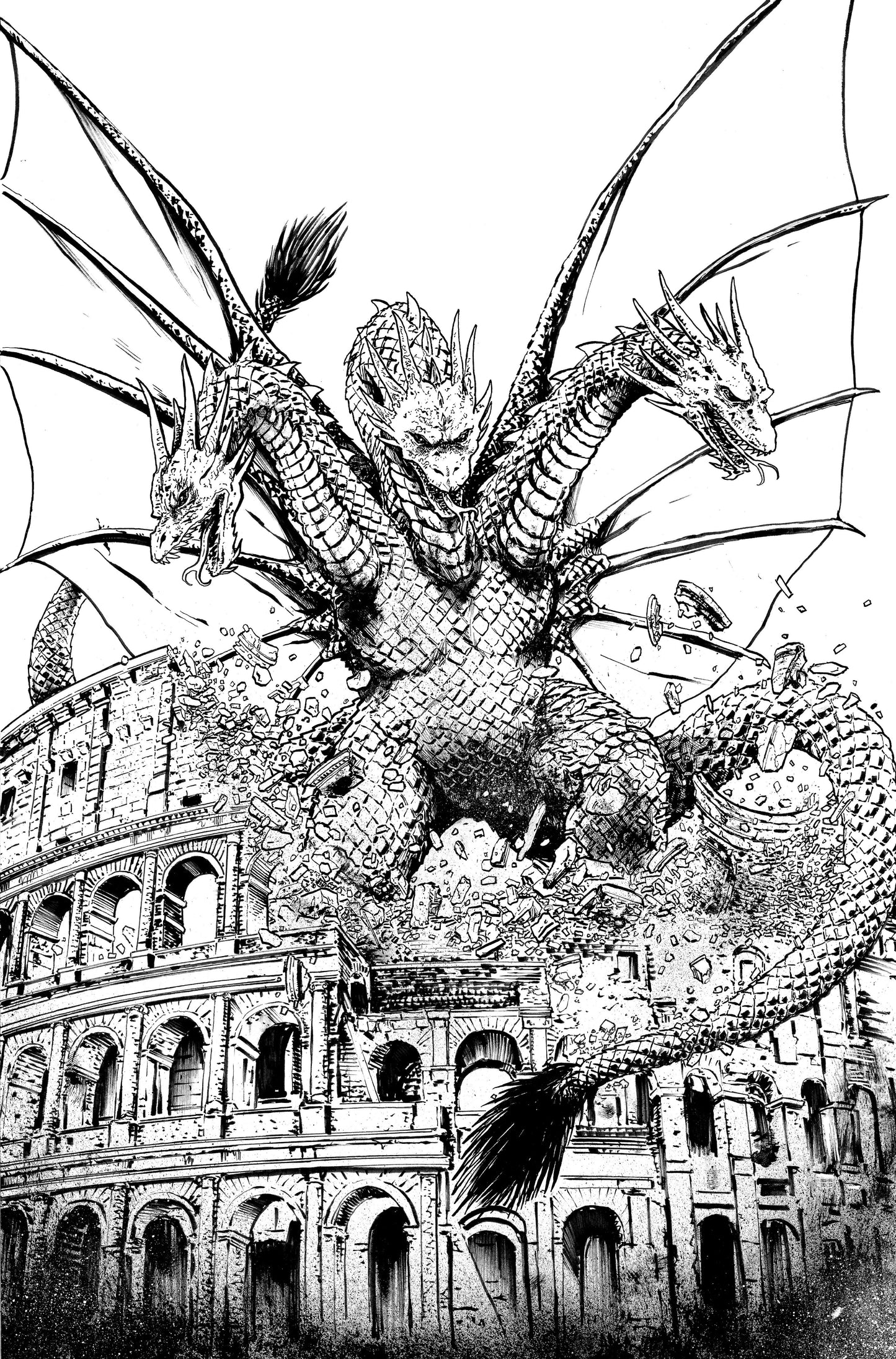 1:10 Godzilla: Here There Be Dragons II--Sons of Giants #5 Variant RI (10) (Smith B&W  Full Art)  - Release Date:  11/13/24