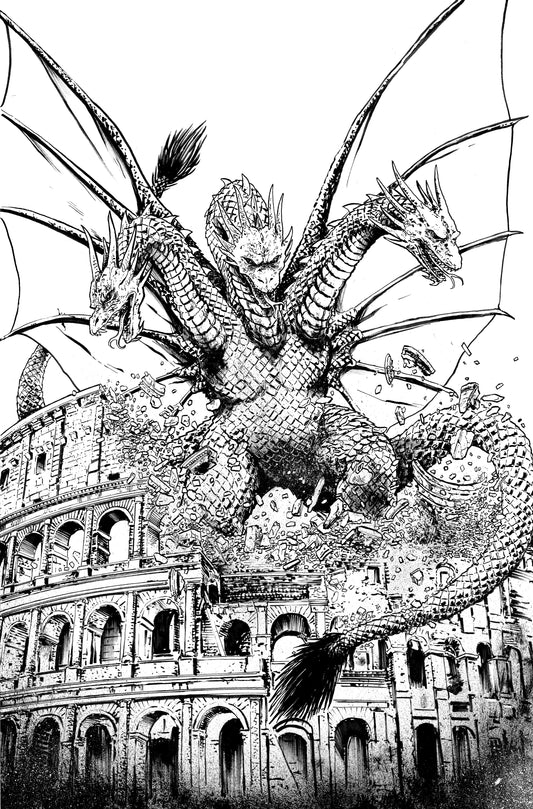 1:10 Godzilla: Here There Be Dragons II--Sons of Giants #5 Variant RI (10) (Smith B&W  Full Art)  - Release Date:  11/13/24