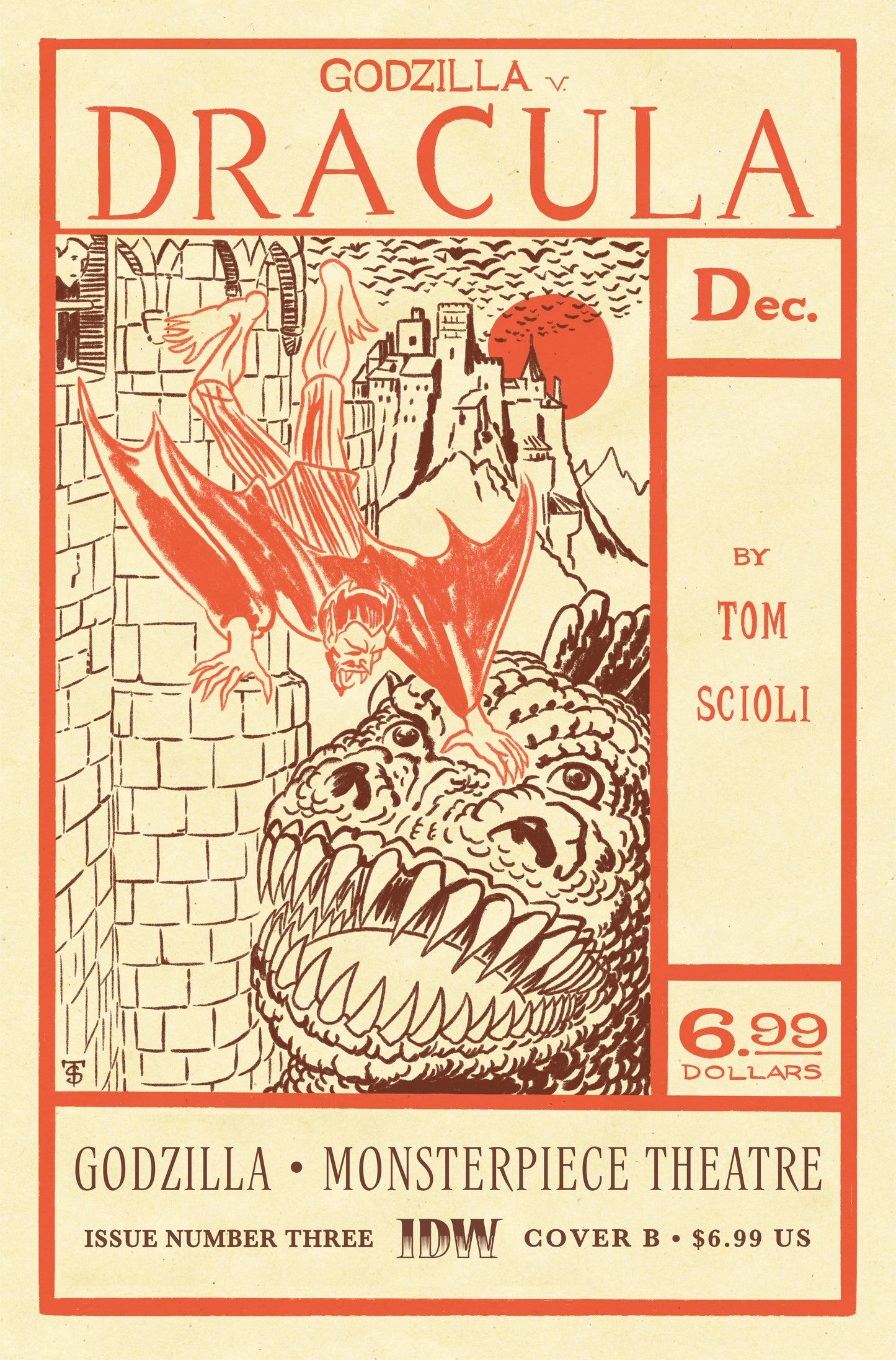 Godzilla’s Monsterpiece Theatre #3 Variant B (Scioli)  - Release Date:  1/22/25