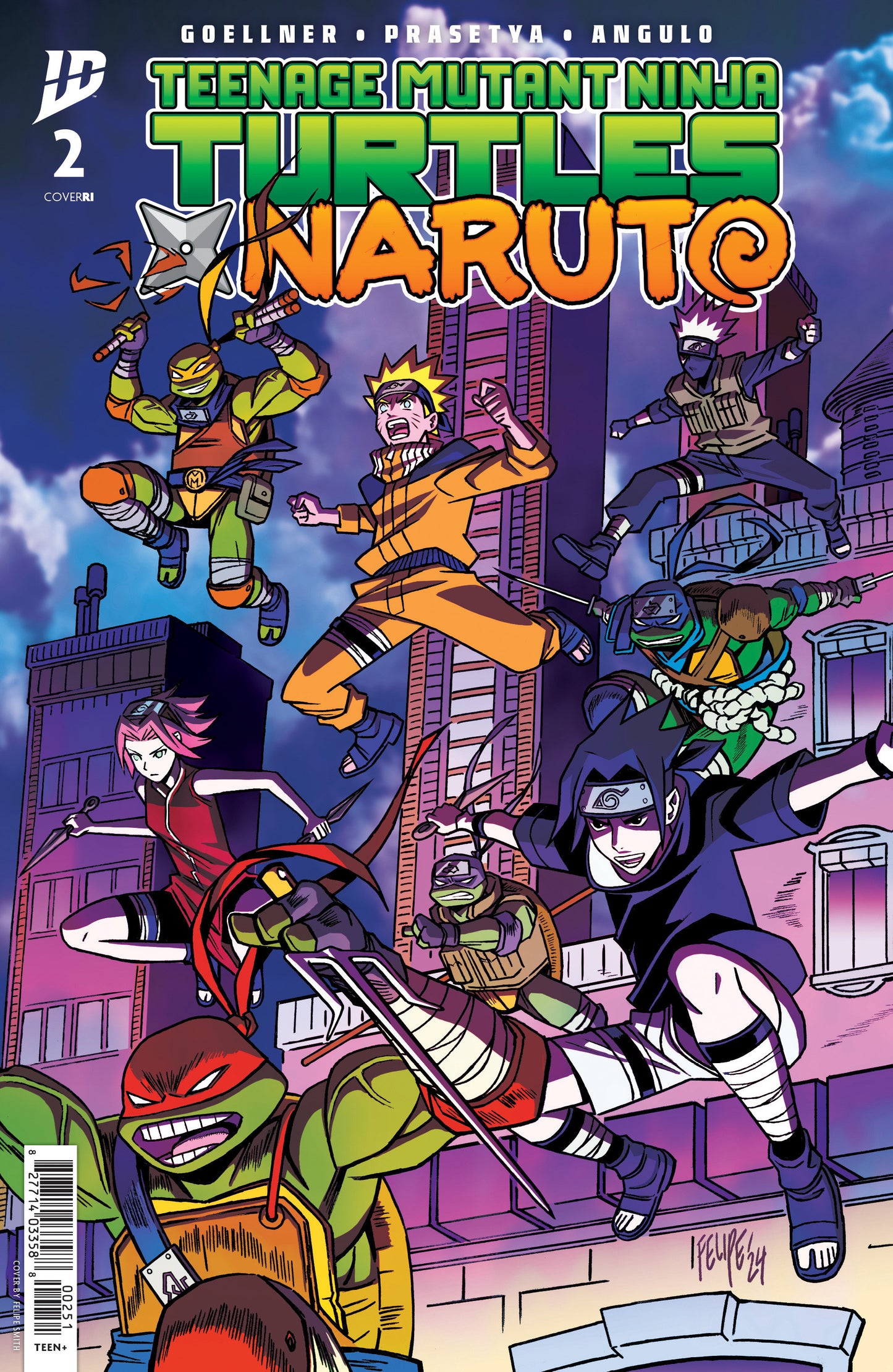 1:25 Teenage Mutant Ninja Turtles x Naruto #2 Variant RI (25) (Smith)  - Release Date:  1/15/25