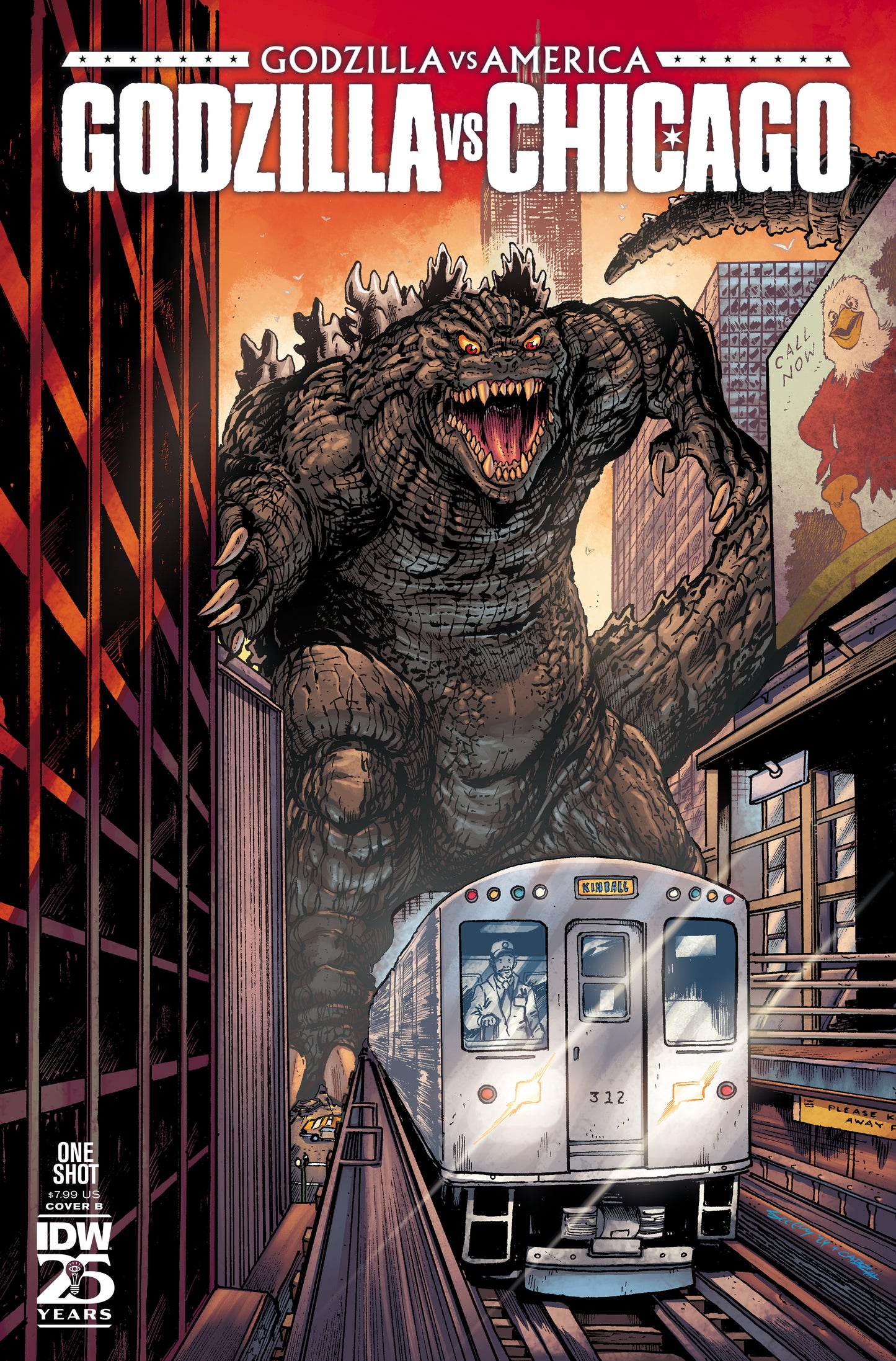 Godzilla Vs. America: Chicago Variant B (Seeley)  - Release Date:  2/26/25