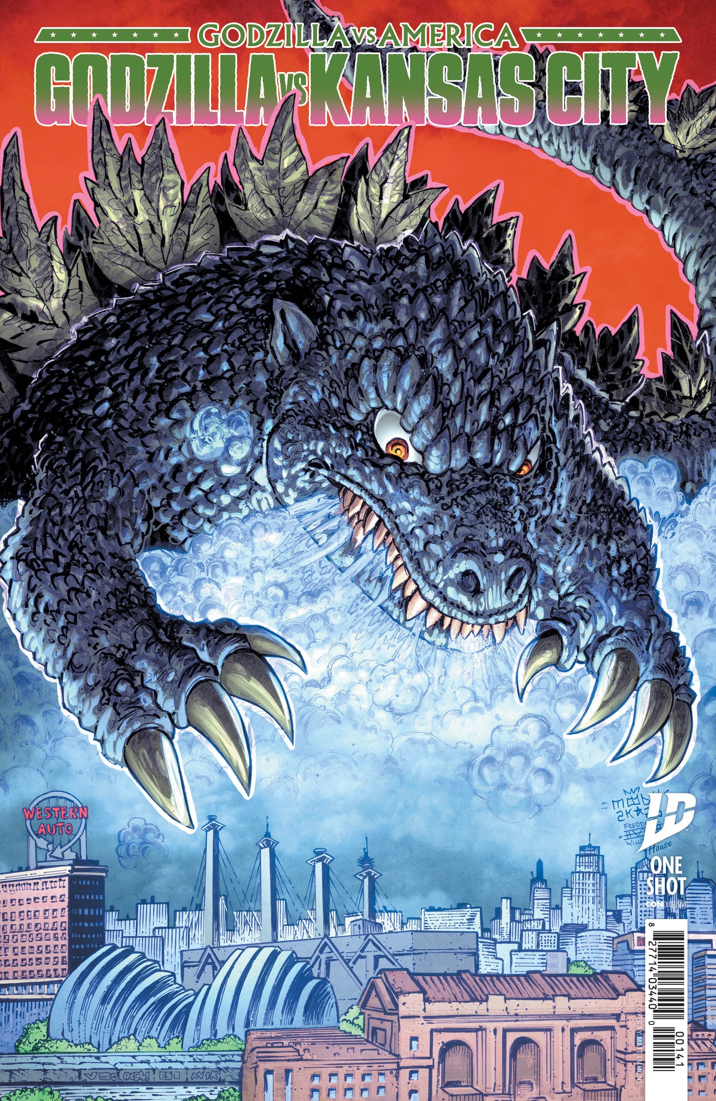 Godzilla Vs. America: Kansas City Variant B (Moody & Williams II) ISBN: 82771403466000121 - Release Date: 10/29/25