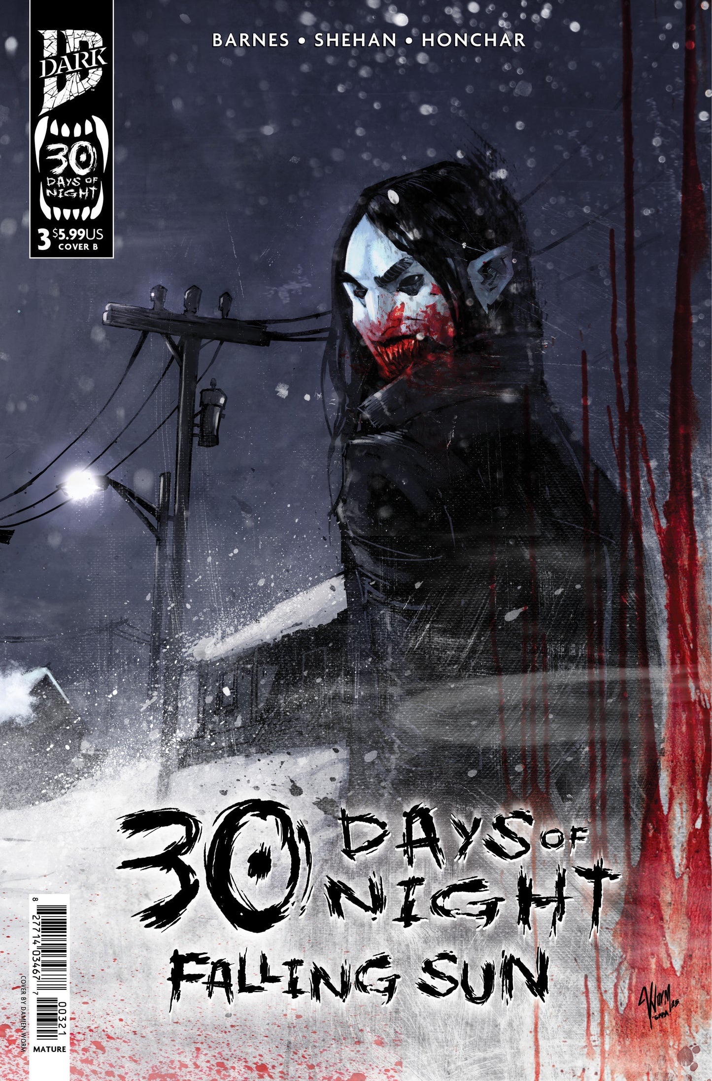 30 Days of Night: Falling Sun #3 Variant B (Damien Worm) ISBN: 82771403467700321 - Release Date: 2/25/26