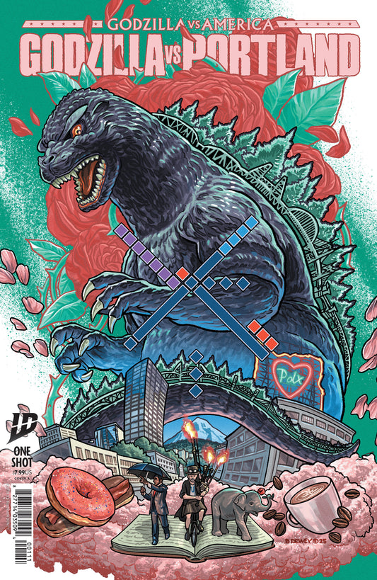 Godzilla Vs. America: Portland Cover A (Dewey) ISBN: 82771403509400111 - Release Date: 3/11/26