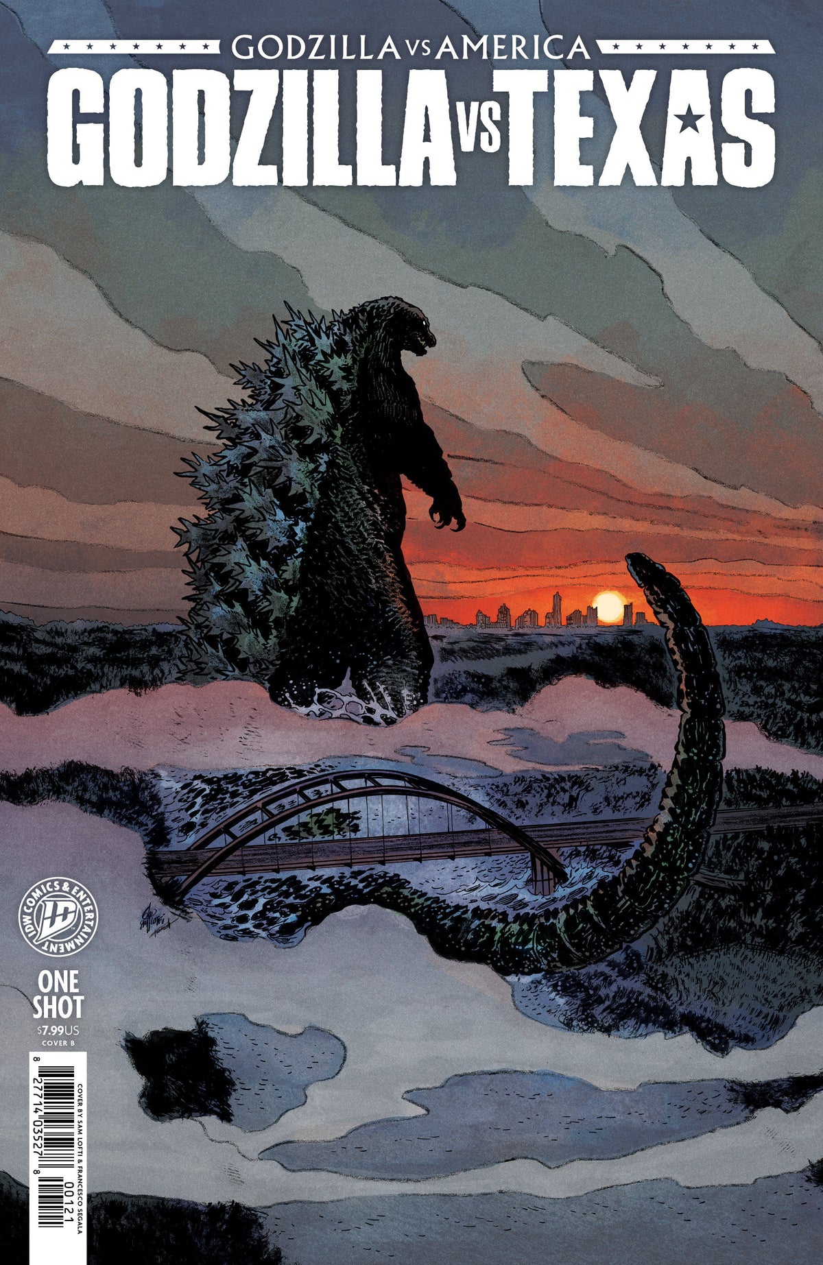 Godzilla Vs. America: Texas Variant B (Lotfi) ISBN: 82771403527800121 - FOC DATE: 4/5/26  - Release Date: 5/13/26