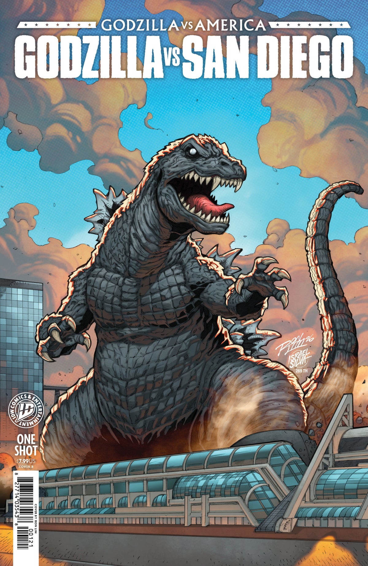 Godzilla Vs. America: San Diego Variant B (Lim) ISBN: 82771403543800121 - FOC DATE: 6/14/26  - Release Date: 7/22/26