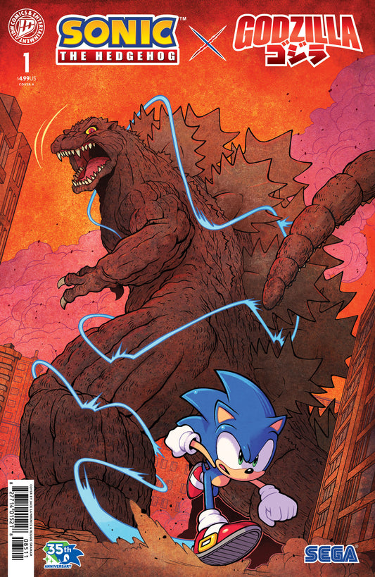 Sonic the Hedgehog x Godzilla #1 Cover A (Lawrence) ISBN: 82771403548300111 - FOC DATE: 6/7/26  - Release Date: 7/15/26