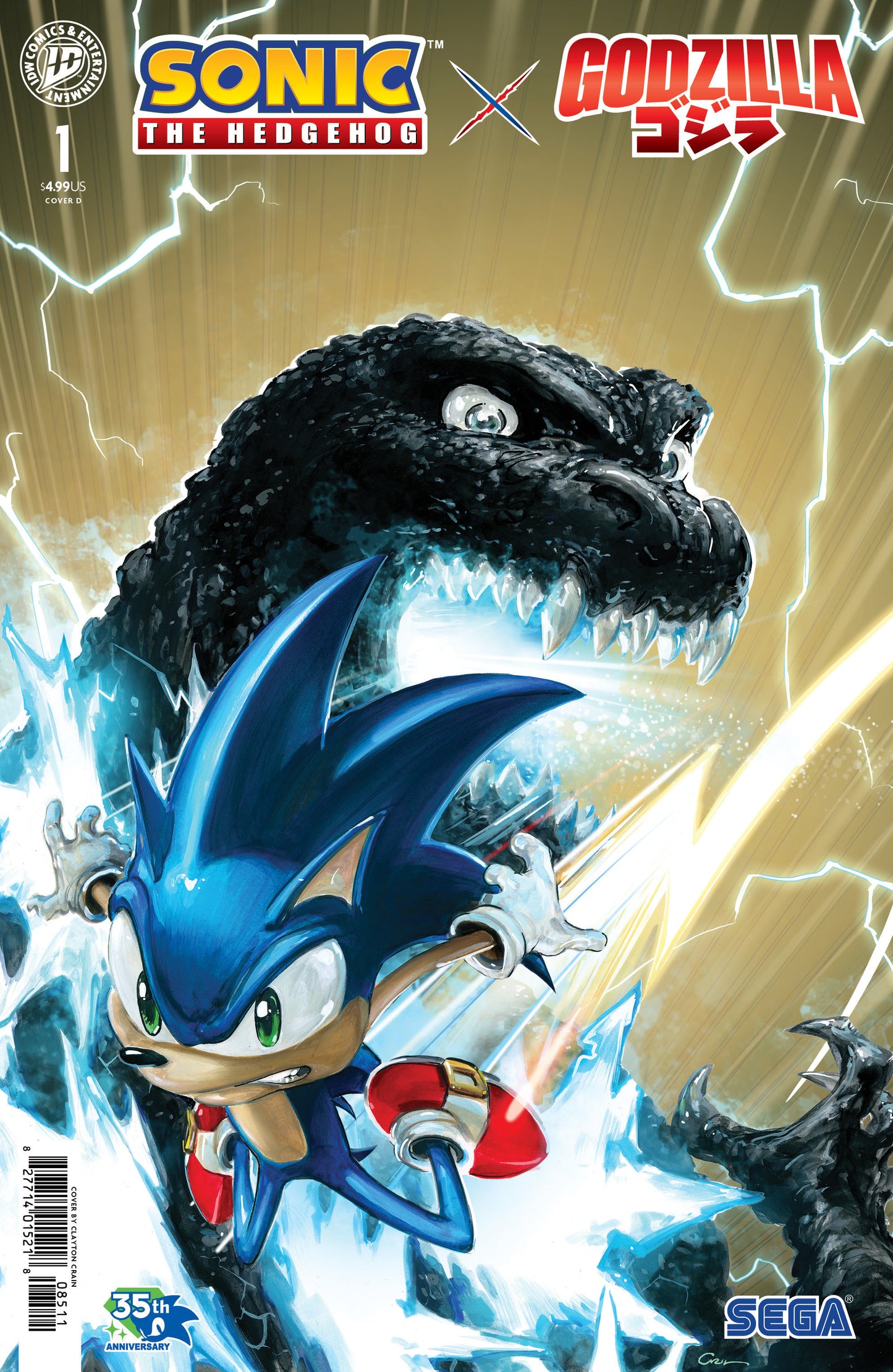 Sonic the Hedgehog x Godzilla #1 Variant D (Crain) ISBN: 82771403548300141 - FOC DATE: 6/7/26  - Release Date: 7/15/26