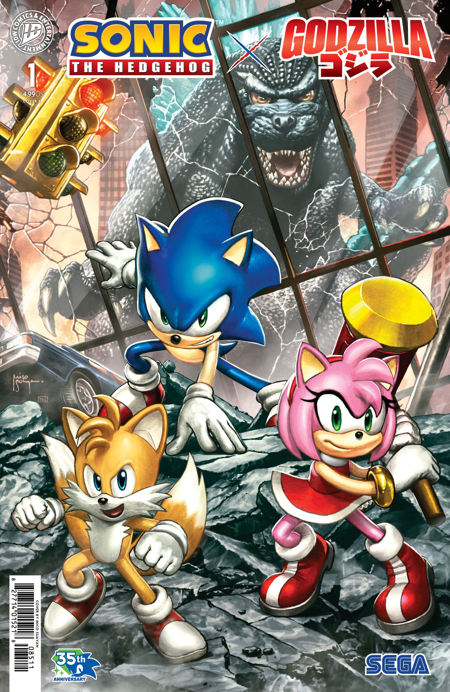 Sonic the Hedgehog x Godzilla #1 Variant E (Suayan) ISBN: 82771403548300151 - FOC DATE: 6/7/26  - Release Date: 7/15/26