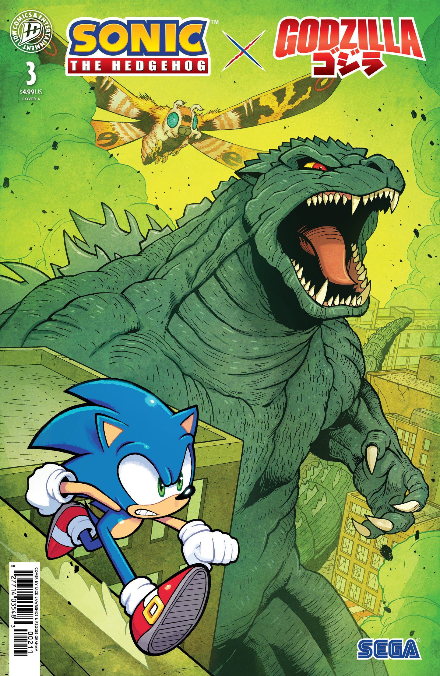 Sonic the Hedgehog x Godzilla #3 Cover A (Lawrence) ISBN: 82771403548300311 - FOC DATE: 9/6/26  - Release Date: 10/14/26