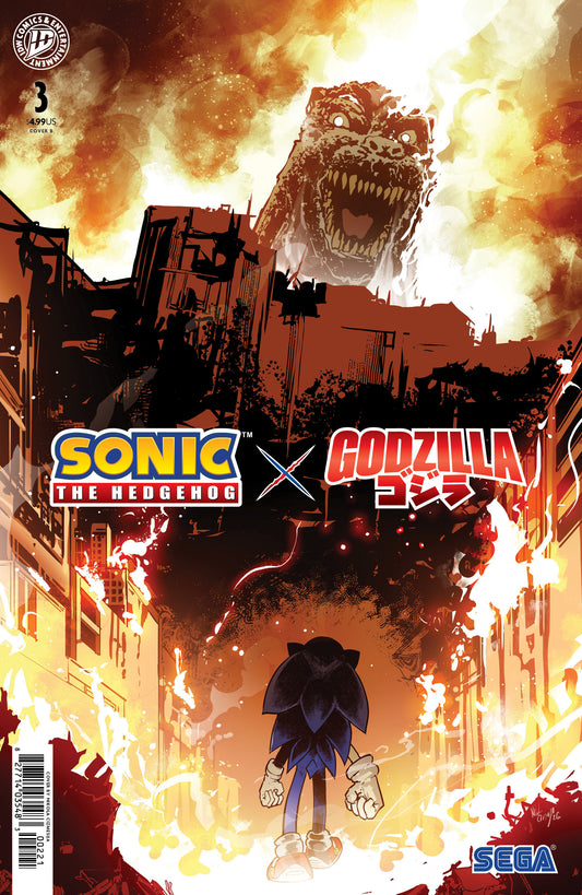 Sonic the Hedgehog x Godzilla #3 Variant B (Cizmesija) ISBN: 82771403548300321 - FOC DATE: 9/6/26  - Release Date: 10/14/26