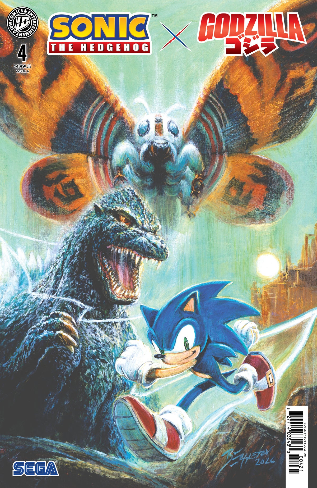 Sonic the Hedgehog x Godzilla #4 Variant B (Eggleton) ISBN: 82771403548300421 - FOC DATE: 10/4/26  - Release Date: 11/11/26