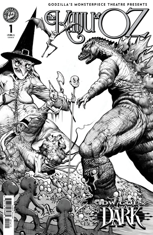 Godzillas Monsterpiece Theatre Presents: The Kaiju of Oz Variant D (Ayala IDW Goes Dark Variant) ISBN: 82771403587200141 - FOC DATE: 8/30/26  - Release Date: 10/7/26