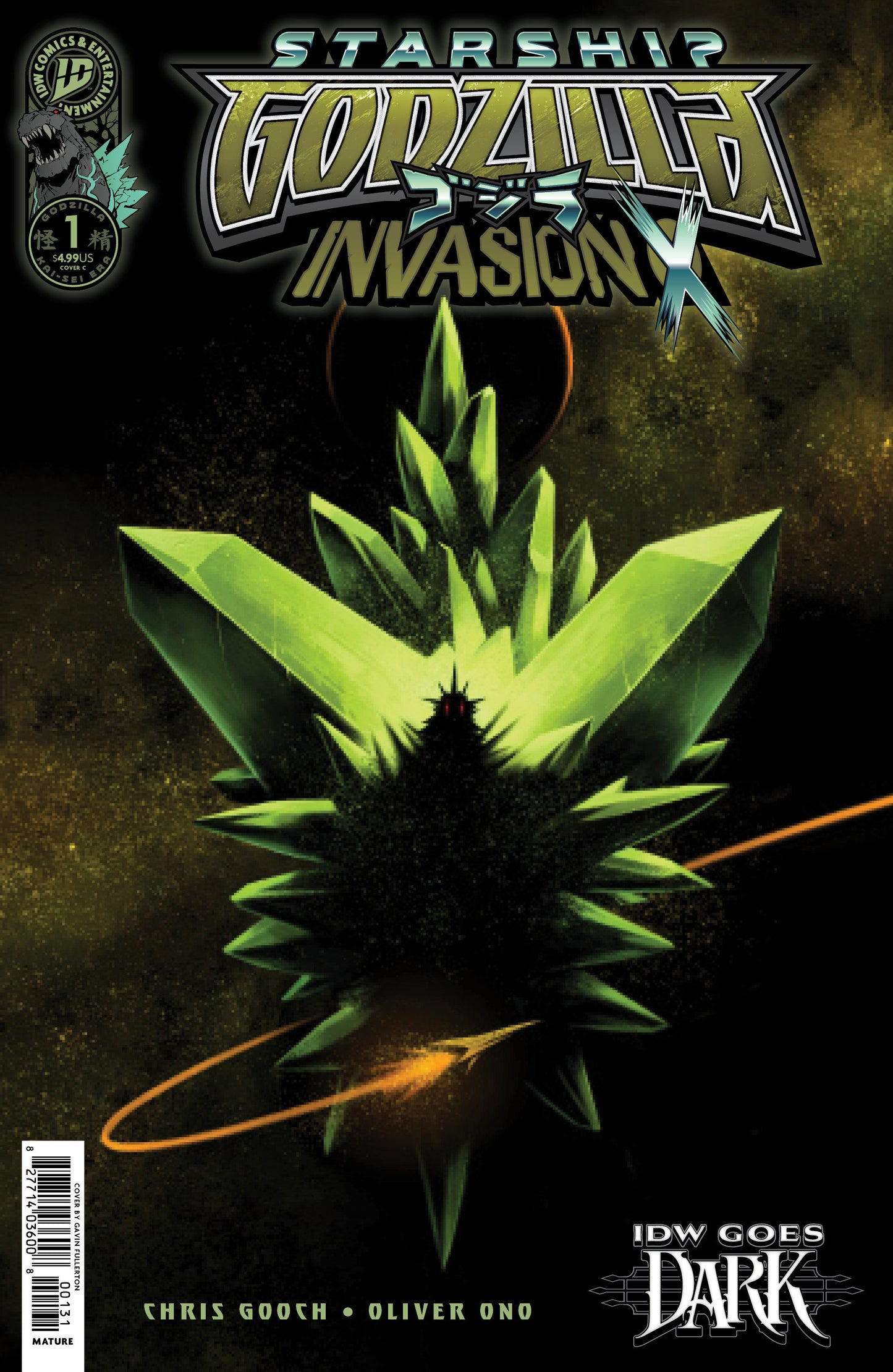 Starship Godzilla: Invasion X [Kai-Sei Era] #1 Variant C (Fullerton IDW Goes Dark Variant) ISBN: 82771403600800131 - FOC DATE: 9/6/26  - Release Date: 10/14/26