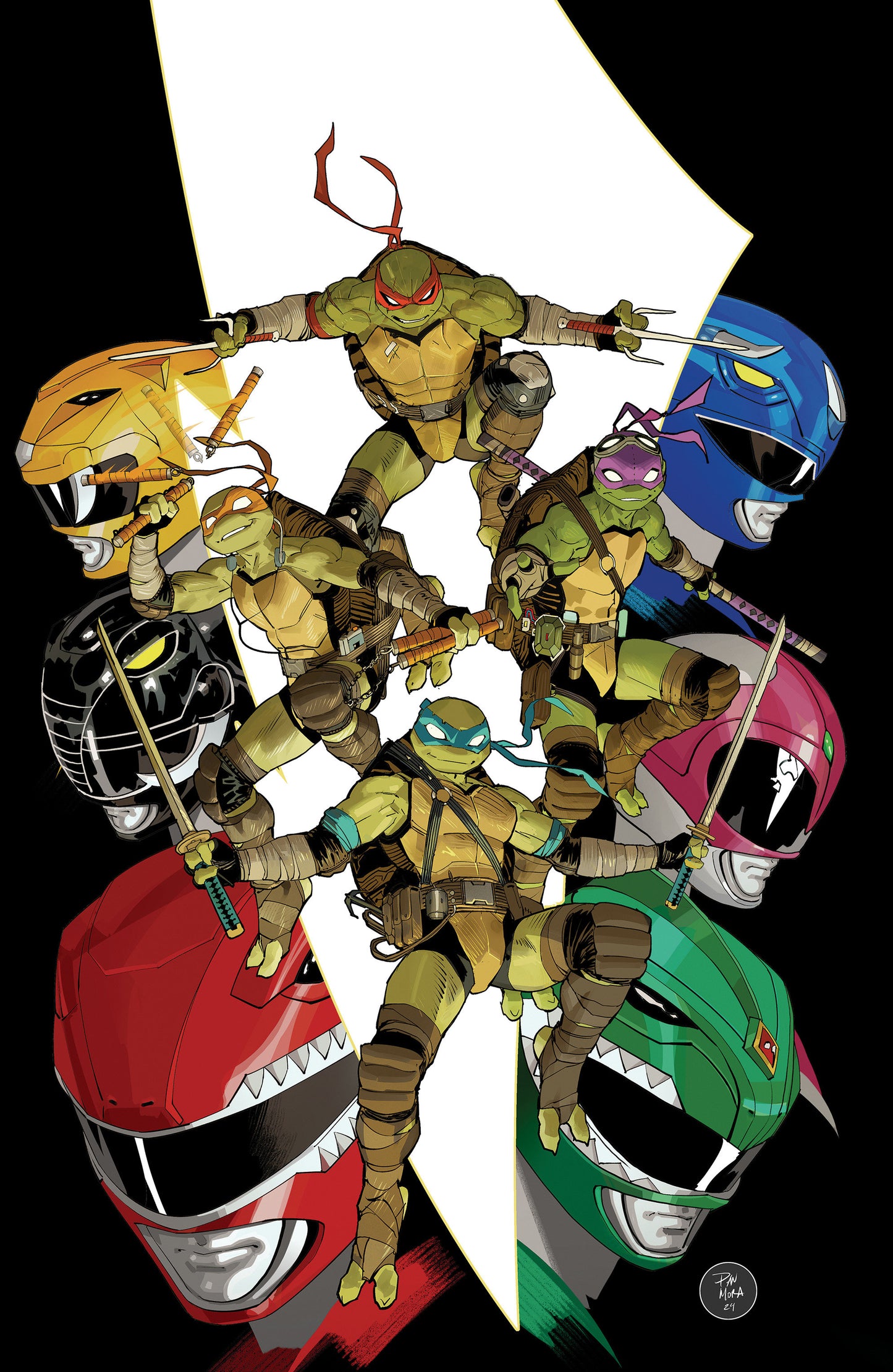 Mighty Morphin Power Rangers/ Teenage Mutant Ninja Turtles III #1 B Variant (Dressed, Mora) - ISBN: 84428401272001021 - Release Date:  8/13/25