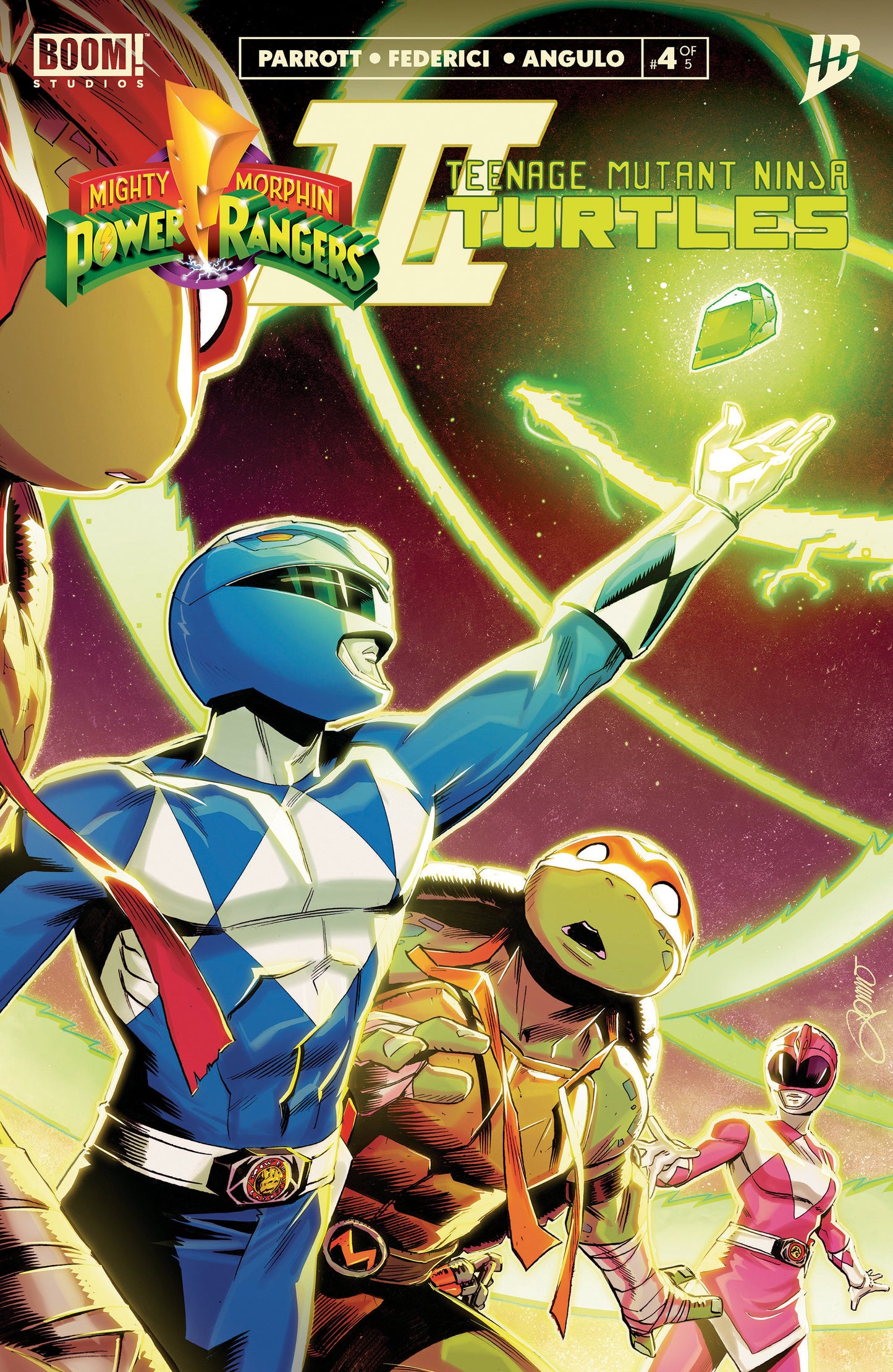 Mighty Morphin Power Rangers/Teenage Mutant Ninja Turtles III #4 A Main (Dressed, Zonno) ISBN: 84428401272004011 - Release Date: 1/21/26