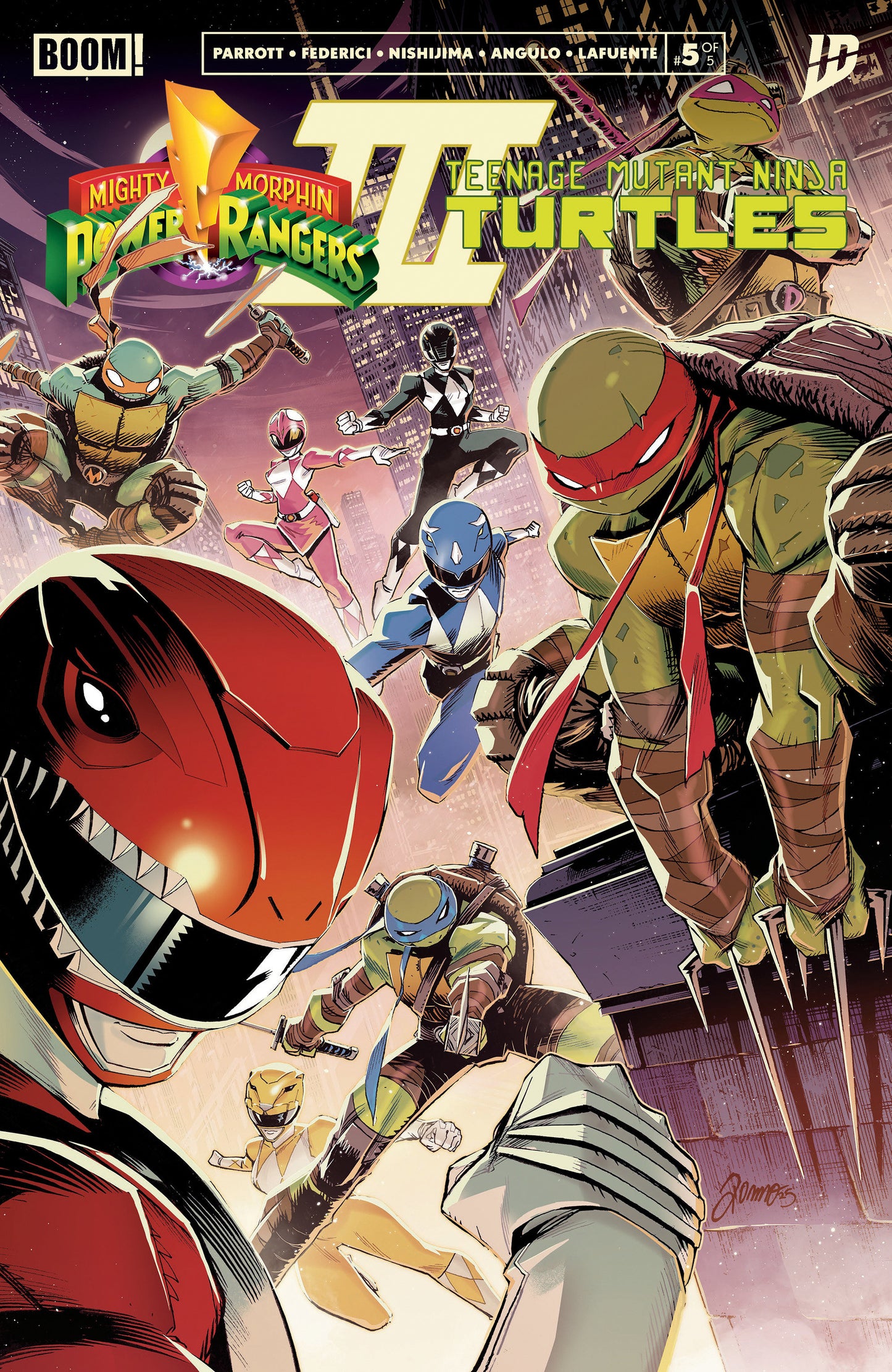 Mighty Morphin Power Rangers/Teenage Mutant Ninja Turtles III #5 A Main (Dressed, Zonno) ISBN: 84428401272005011 - FOC DATE: 02/09/2026  - Release Date: 03/18/2026