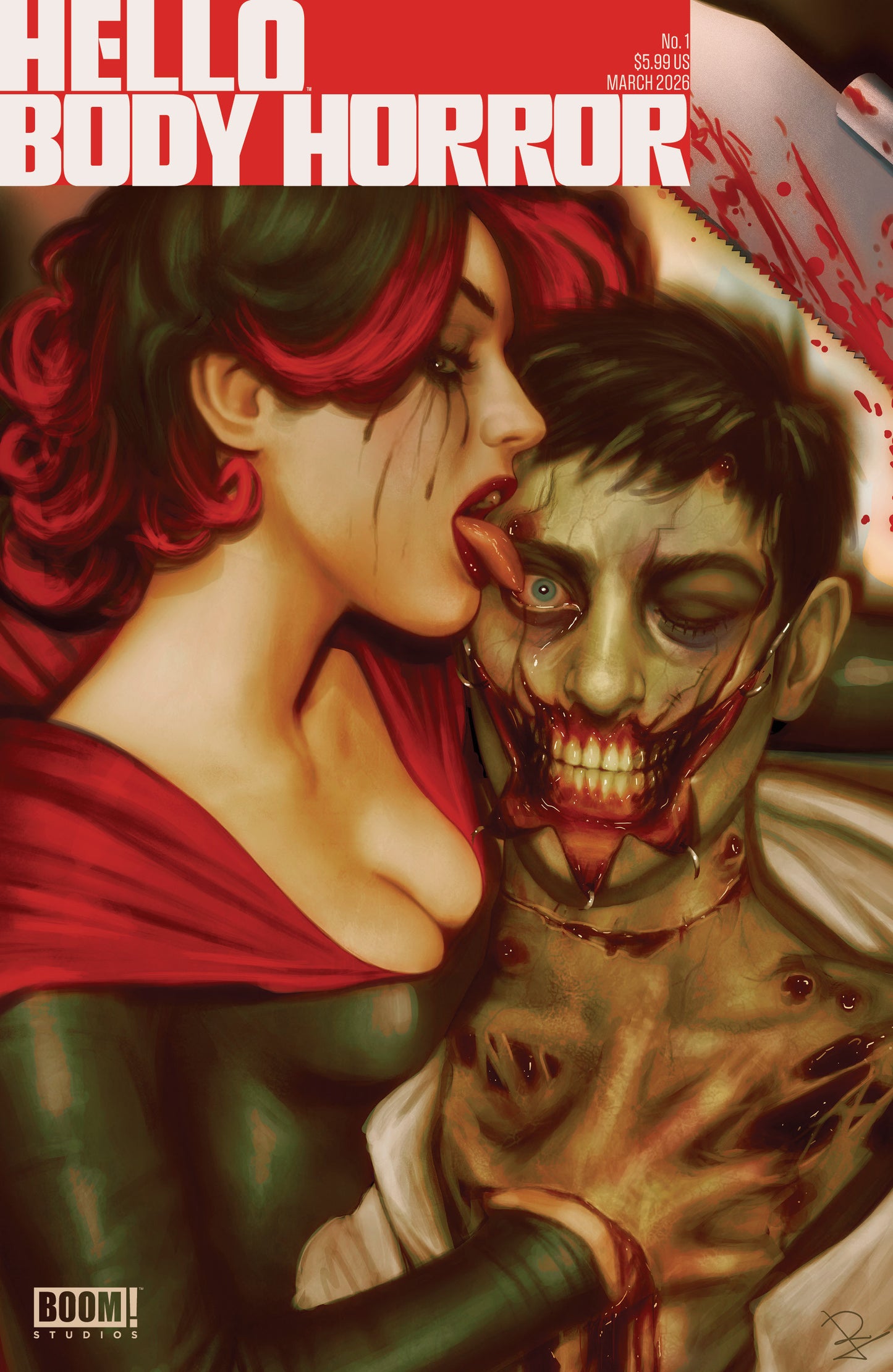 Hello Body Horror #1 A Main (Dressed, Puebla) ISBN: 84428401321501011 - FOC DATE: 3/8/26  - Release Date: 4/22/26