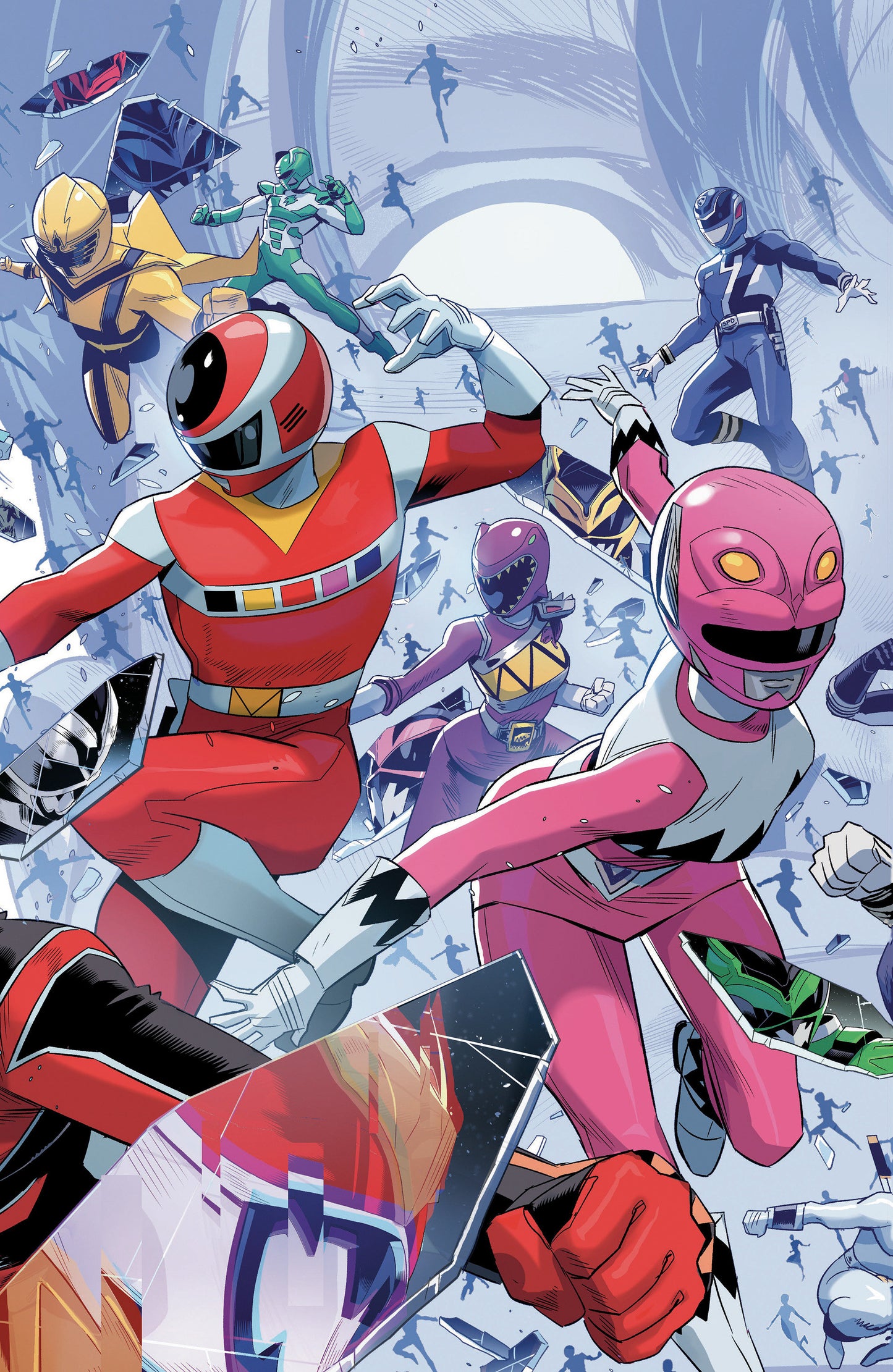 Power Rangers Unlimited #2 C Every Ranger Ever Card Stock Connecting Variant (Full Art, Zonno) ISBN: 84428401340602031 - FOC DATE: 6/28/26  - Release Date: 8/12/26
