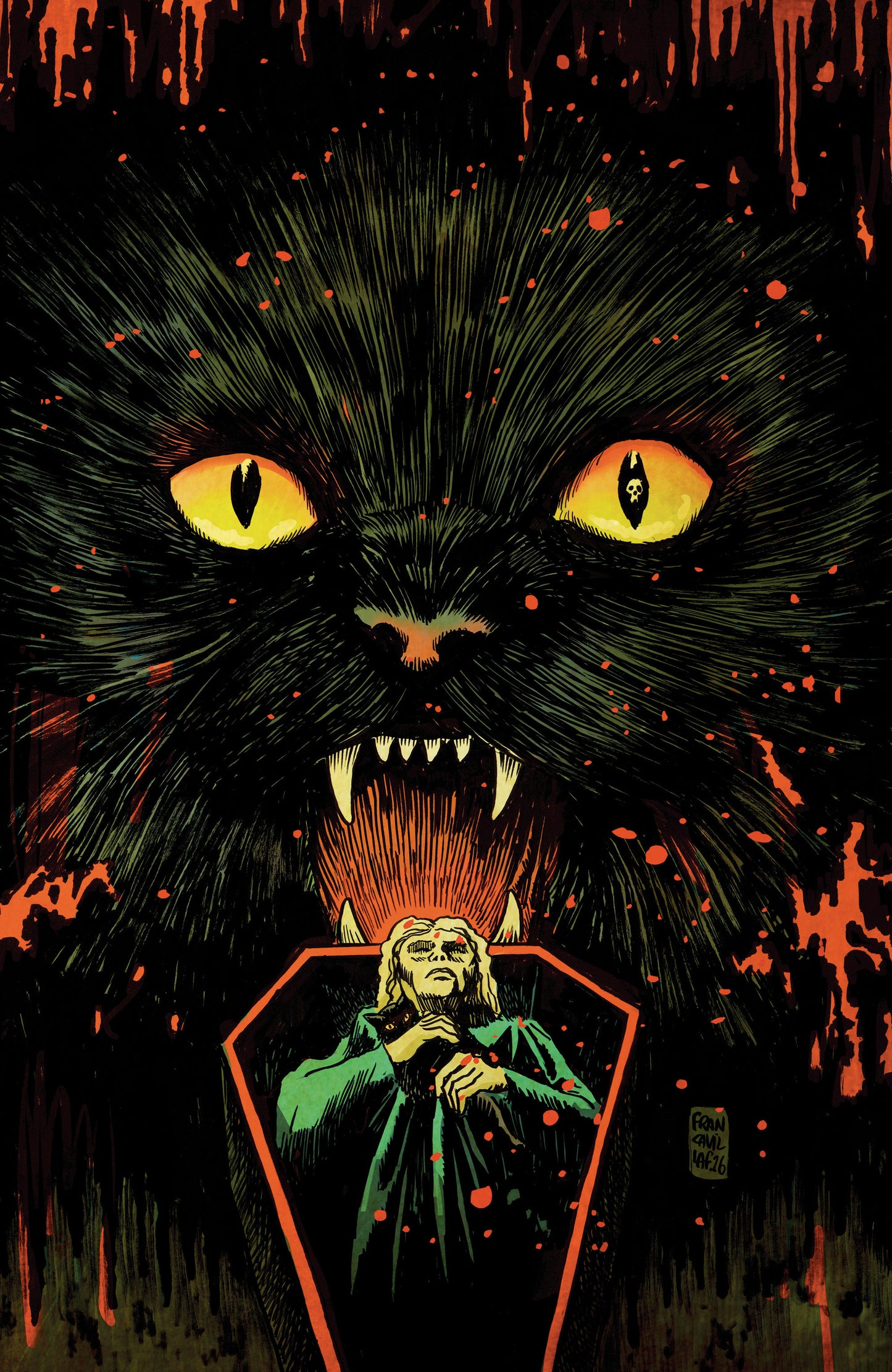 Stuff of Nightmares: The Cat in the Coffin #1 D Glow in the Dark Variant (Full Art, Francavilla) ISBN: 84428401344401041 - FOC DATE: 7/12/26  - Release Date: 8/26/26