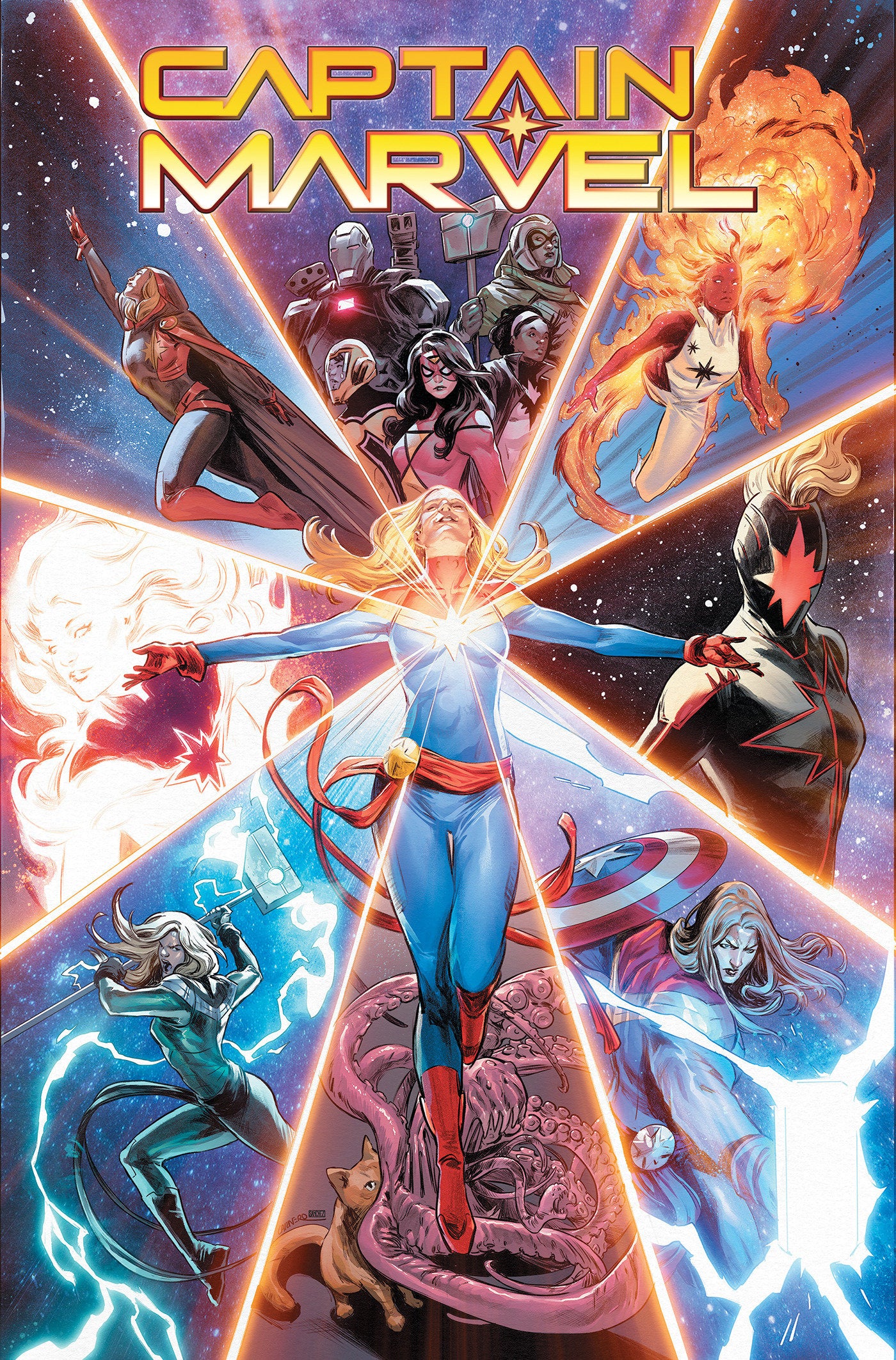 Captain Marvel: Highest, Furthest, Fastest Omnibus Carmen Carnero Cover ISBN: 9781302955786 - Release Date: 6/16/26