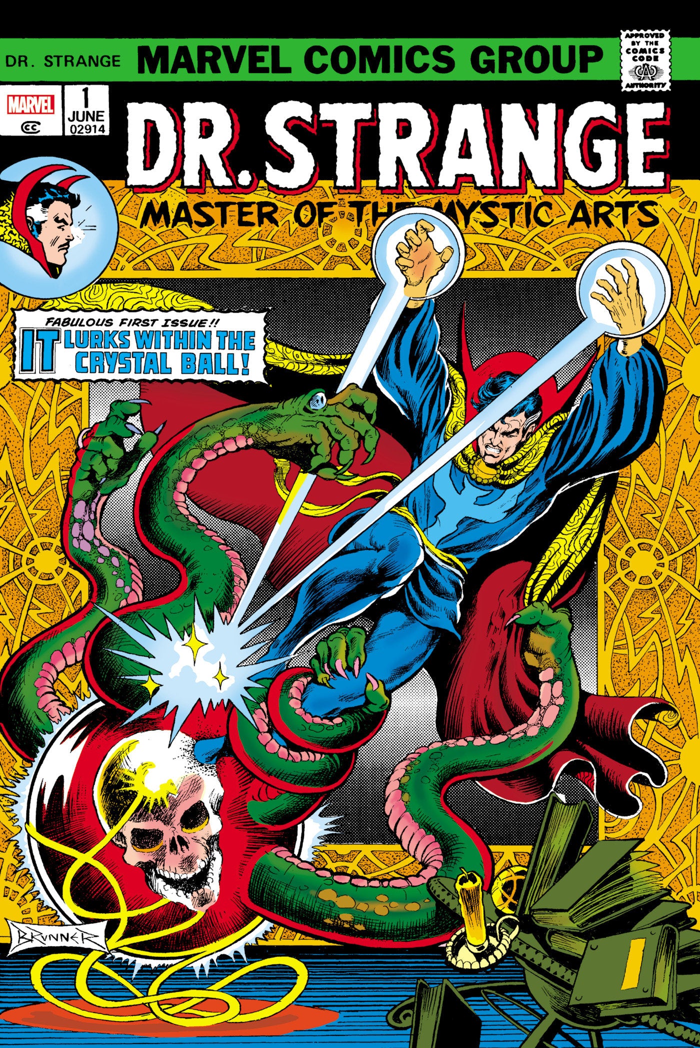 DOCTOR STRANGE: MASTER OF THE MYSTIC ARTS OMNIBUS VOL. 1 FRANK BRUNNER FIRST ISS UE COVER [DM ONLY]  - Release Date:  03/11/2025